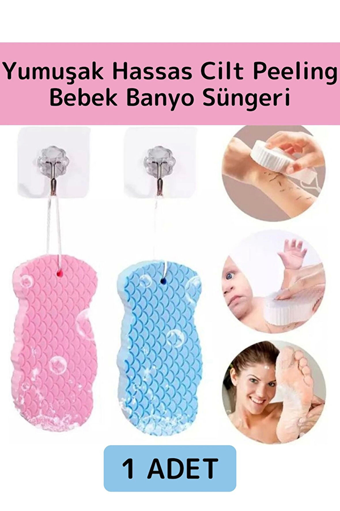 Yüksek Kaliteli Ultra Esnek Yumuşak Peeling Hassas Cilt Bebek Banyo Ovalama Süngeri Banyo Lifi 1Adet