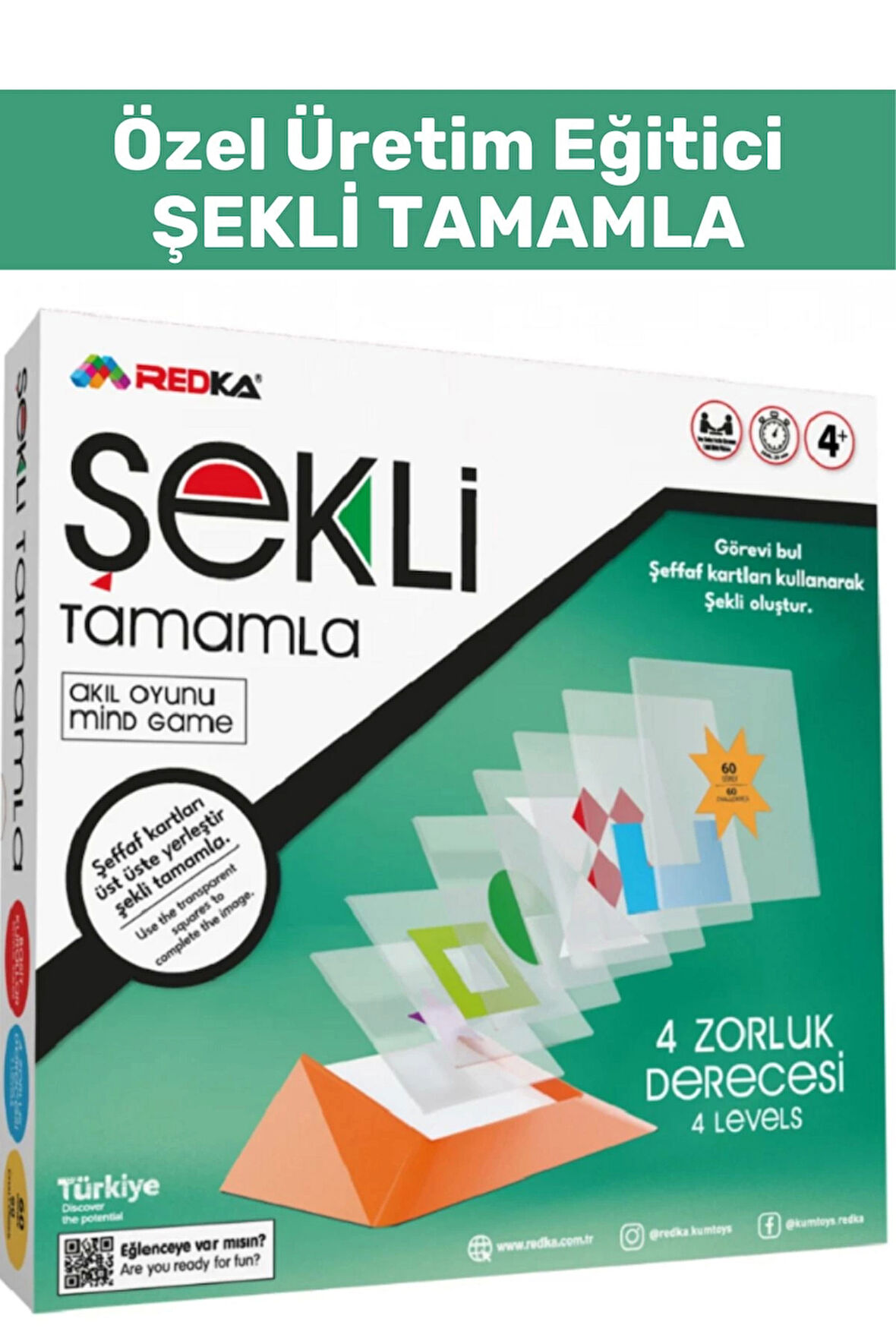 Özel Seri Görsel Algı Odaklanma Problem Çözme Becerisi Geliştirici Eğlenceli ŞEKLİ TAMAMLA Oyunu