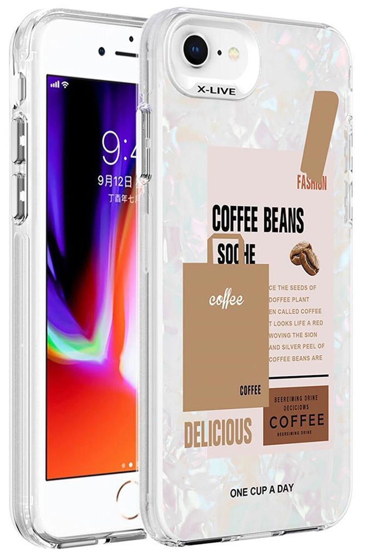 Apple iPhone SE 2022 Kılıf Mermer Üzeri Lüx Desenli Marbello Kapak