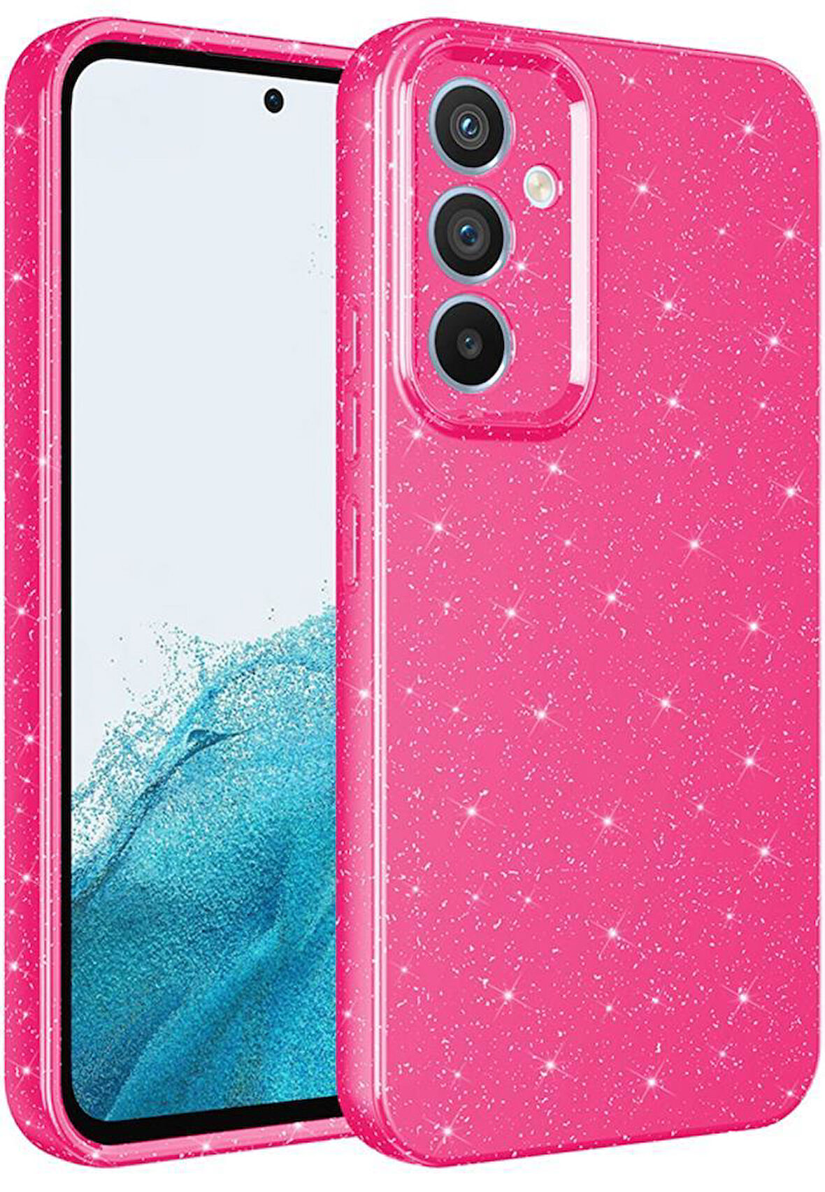 Galaxy A34 Kılıf Kamera Korumalı Simli Parıltılı Lüks Silikon
