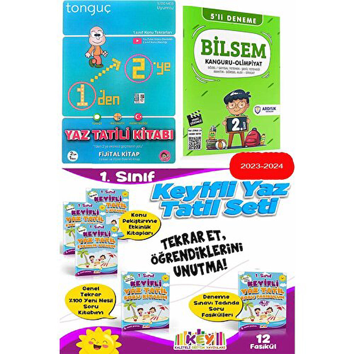 Tonguç Akademi Key Yayınları 1. Sınıf Tatil Seti - Tonguç 1'den 2'ye Hazırlık Kitabı