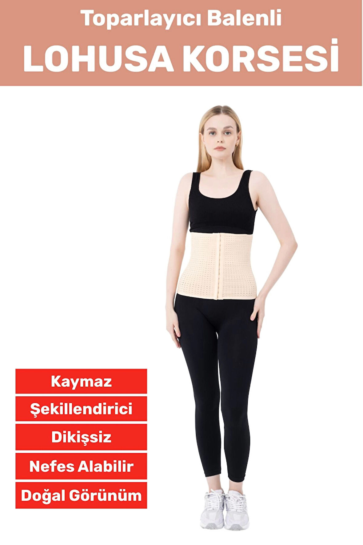 Özel Üretim Vücut Şekillendirici Beden Küçülten Toparlayıcı Doğum Sonrası Balenli Lohusa Korsesi