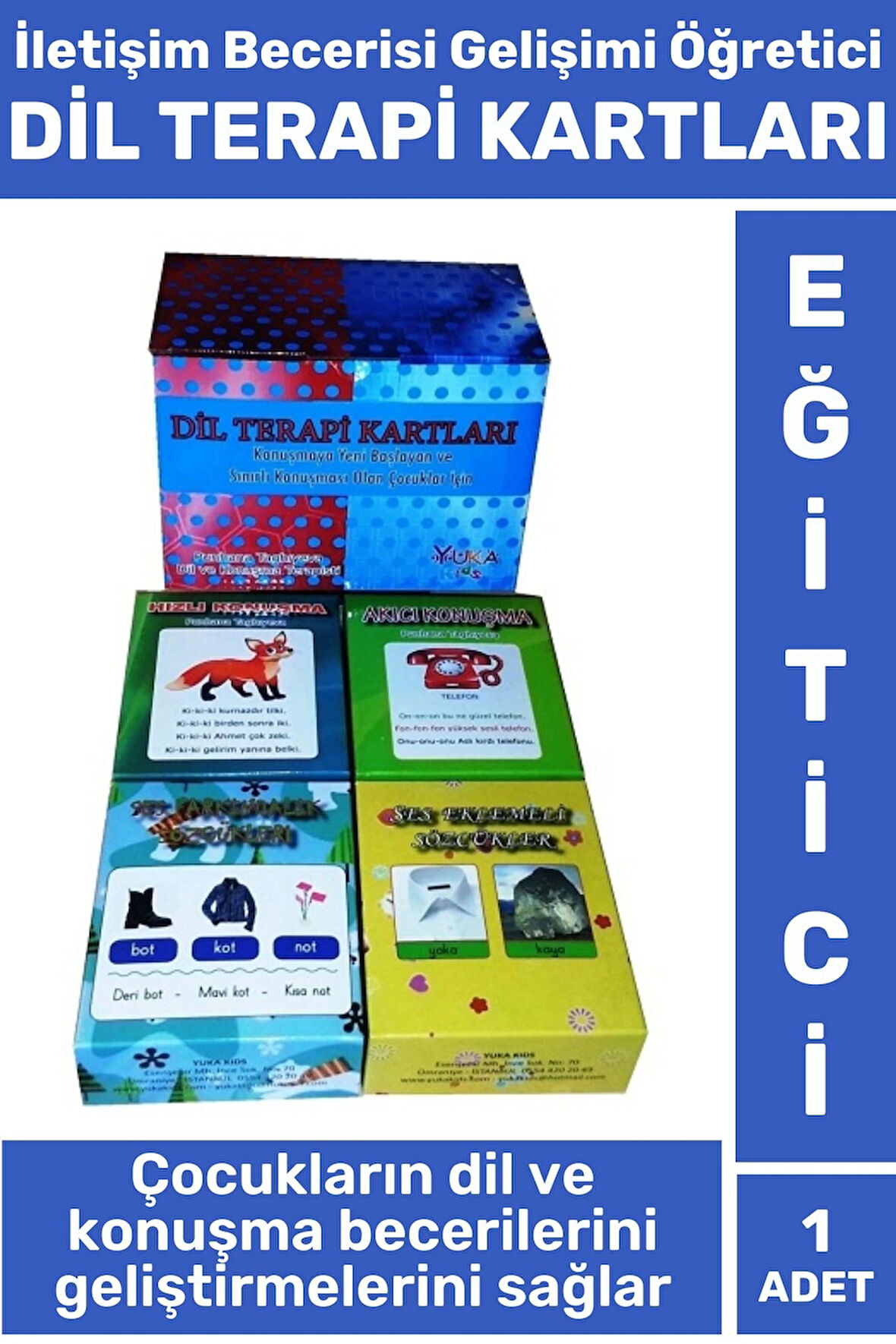 Eğitici Görsel Algı Dil İletişim Becerisi Gelişimi Özgüven Kazanımı DİL TERAPİ KARTLARI