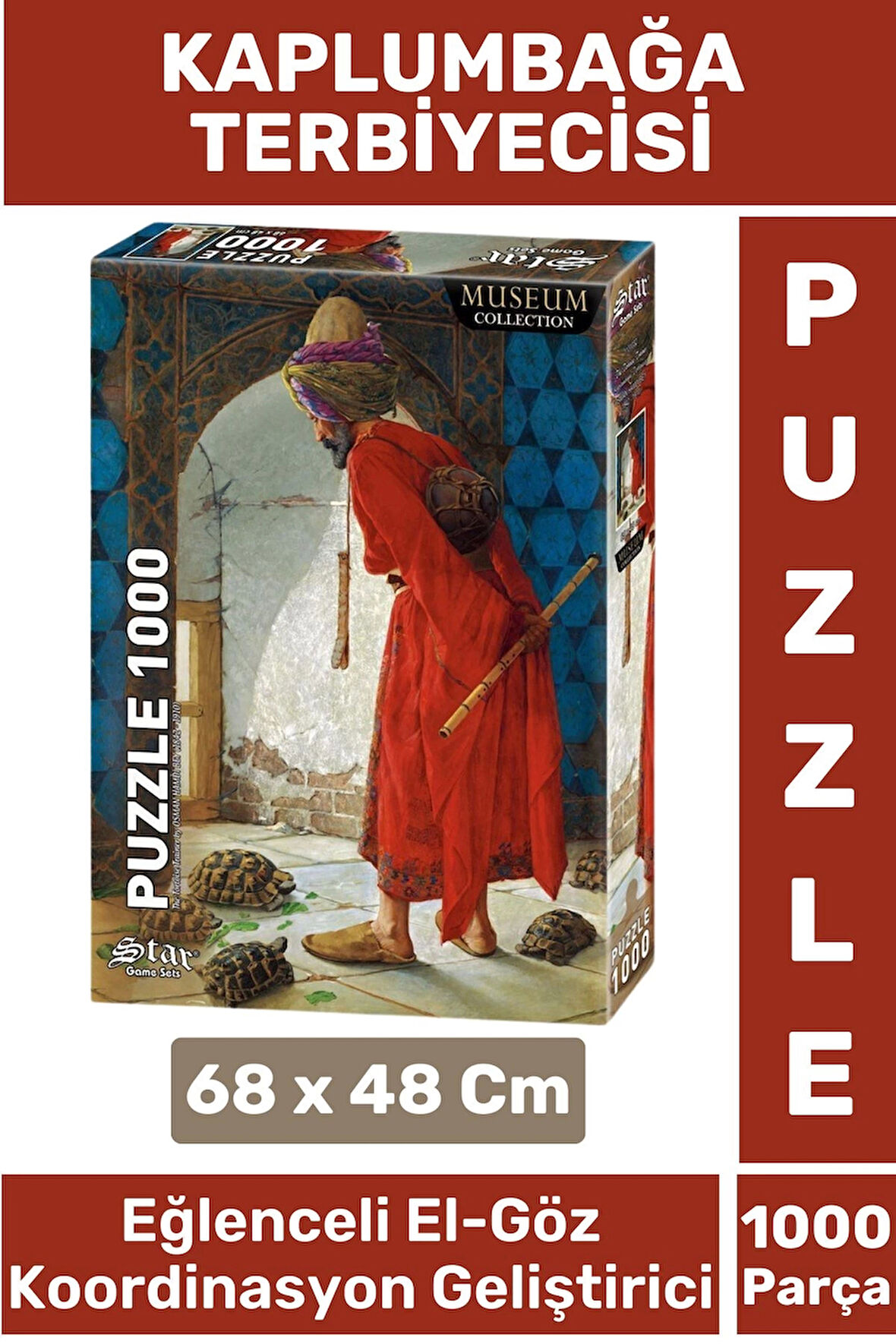 Eğlenceli Koordinasyon Beceri Görsel Algı Geliştirici Çocuk 1000 Prça PUZZLE KAMPLUMBAĞA TERBİYECİSİ