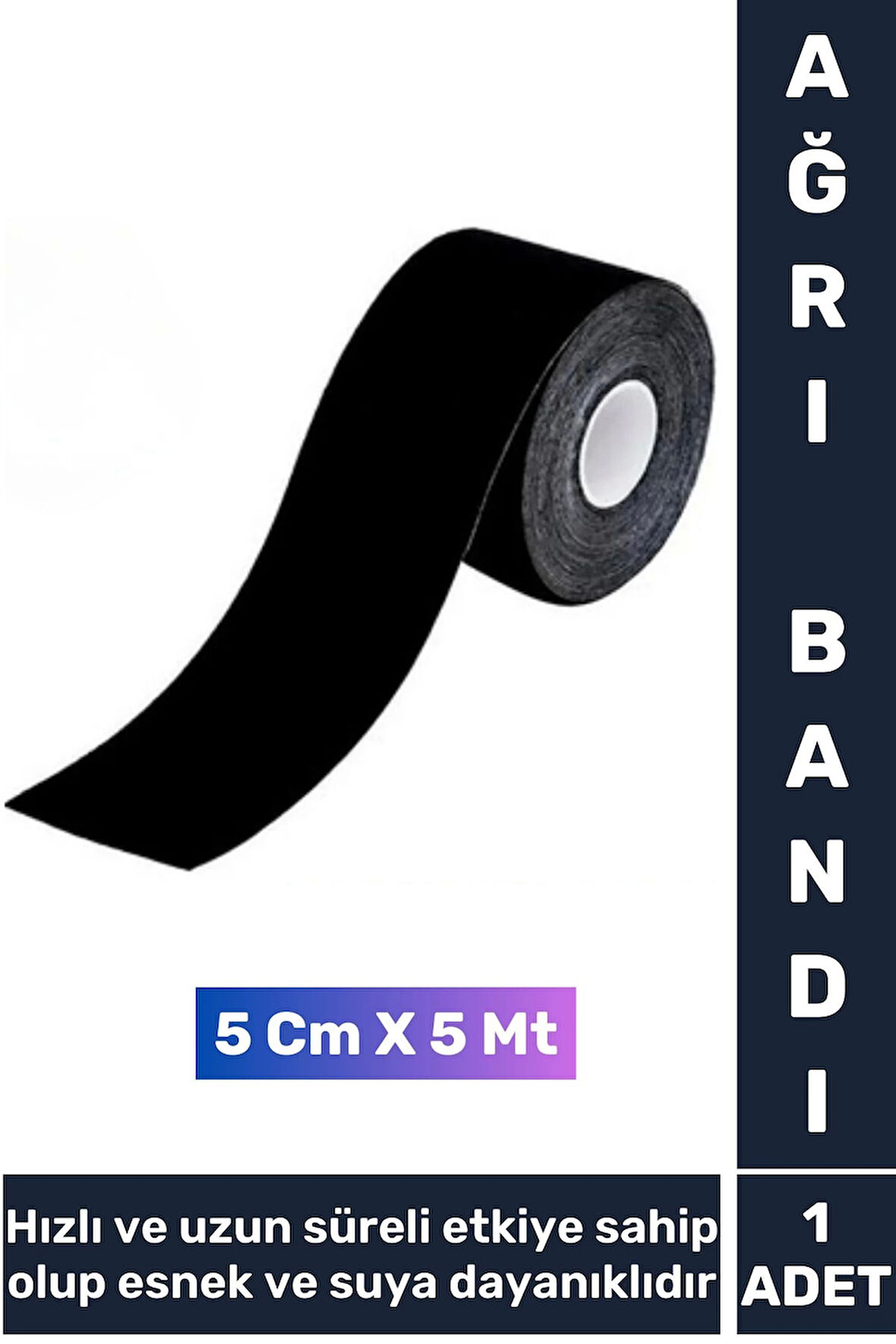 Premium Hızlı Uzun Süre Etkili Kas Bel Bacak Kol Boyun Sırt Omuz Karın Kalça Isı Ağrı Bandı Siyah