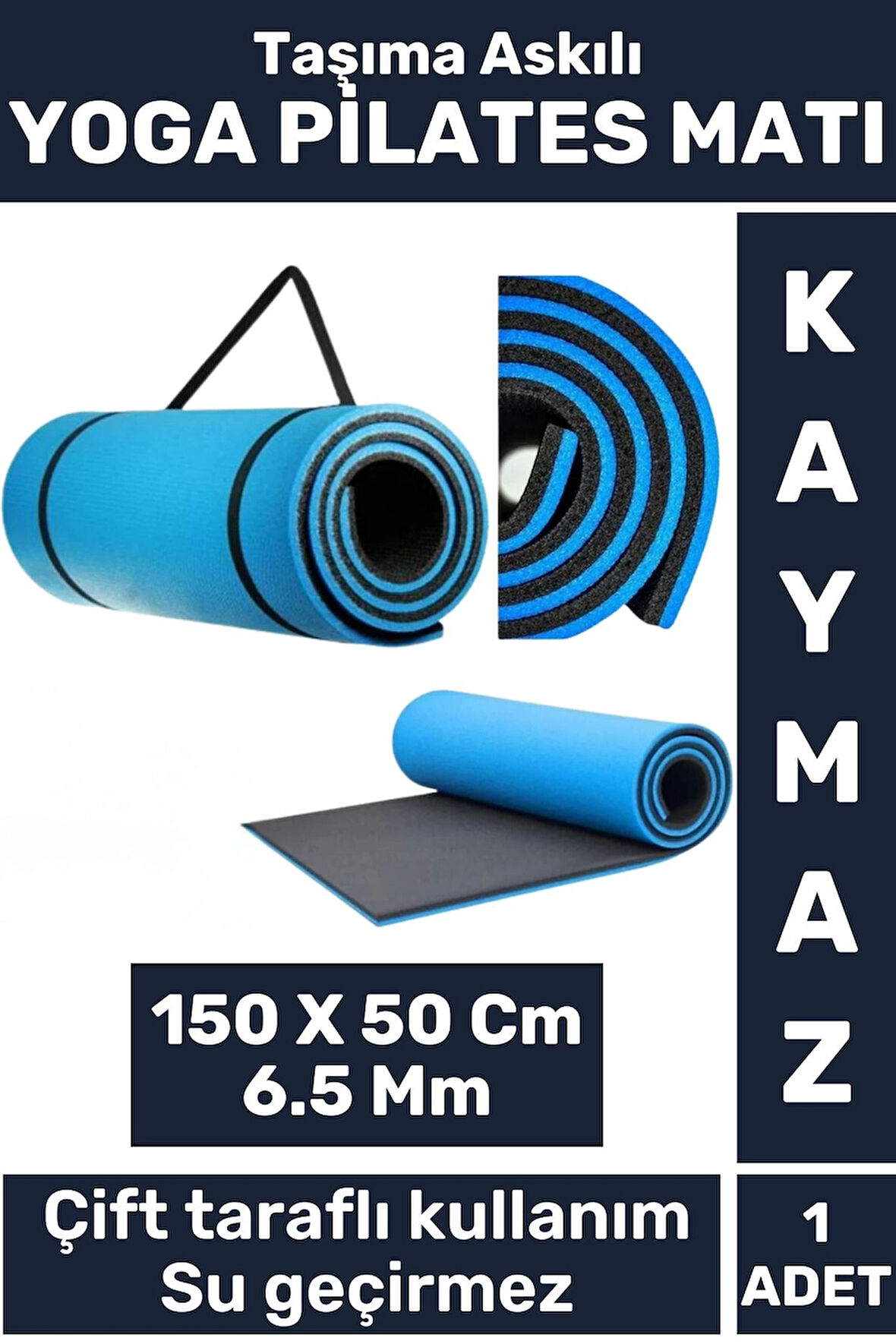 Özel Üretim Kompakt Taşıma Askılı Çift Taraflı Su Geçirmez Kamp Uyku Minder Yoga Pilates Matı 6,5 Mm