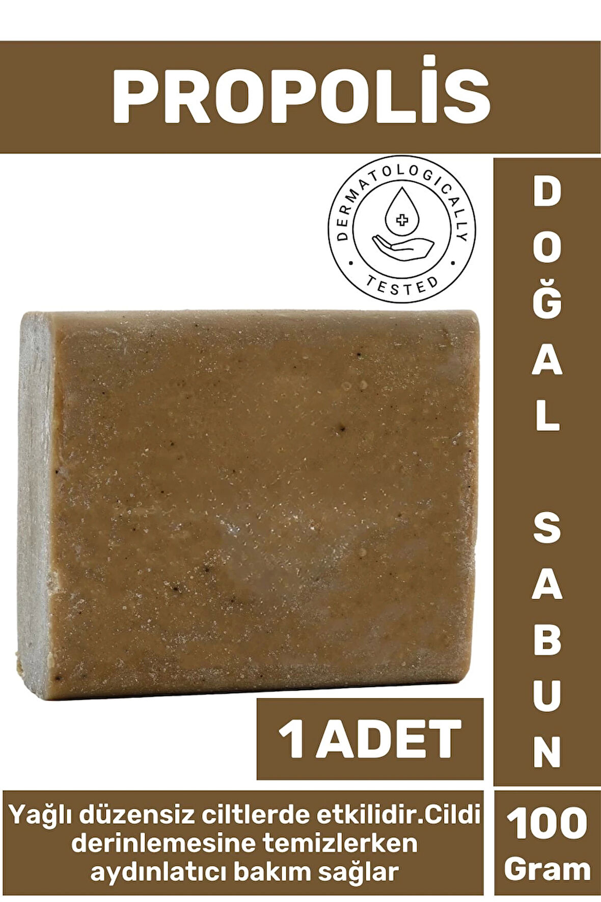 Özel Üretim Doğal Cilt Temizleyici Parlatıcı Nem Dengeleyici Yaşlanma Karşıtı Propolis Sabunu 1 Adet