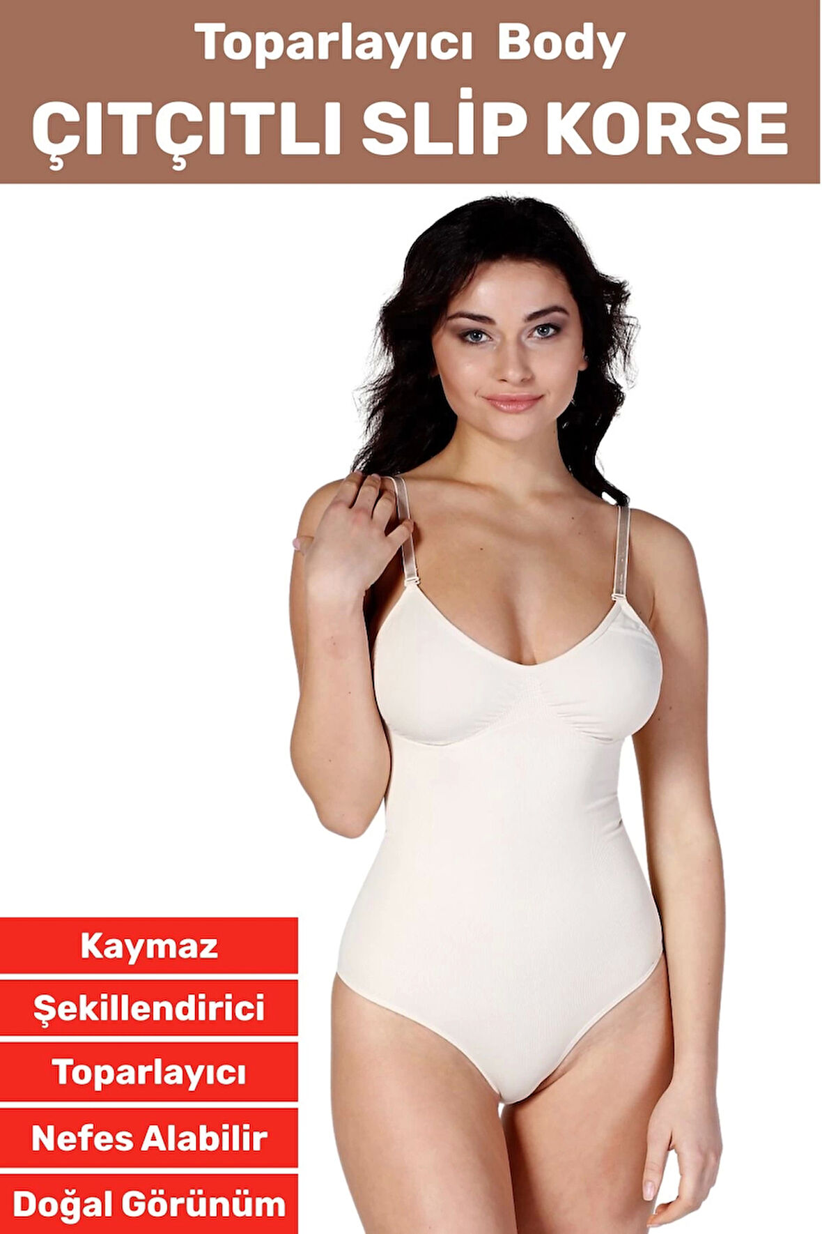 Özel Üretim İz İç Göstermez Kaymaz Sıkılaştırıcı İnceltici Çıtçıtlı Slip Body Korse