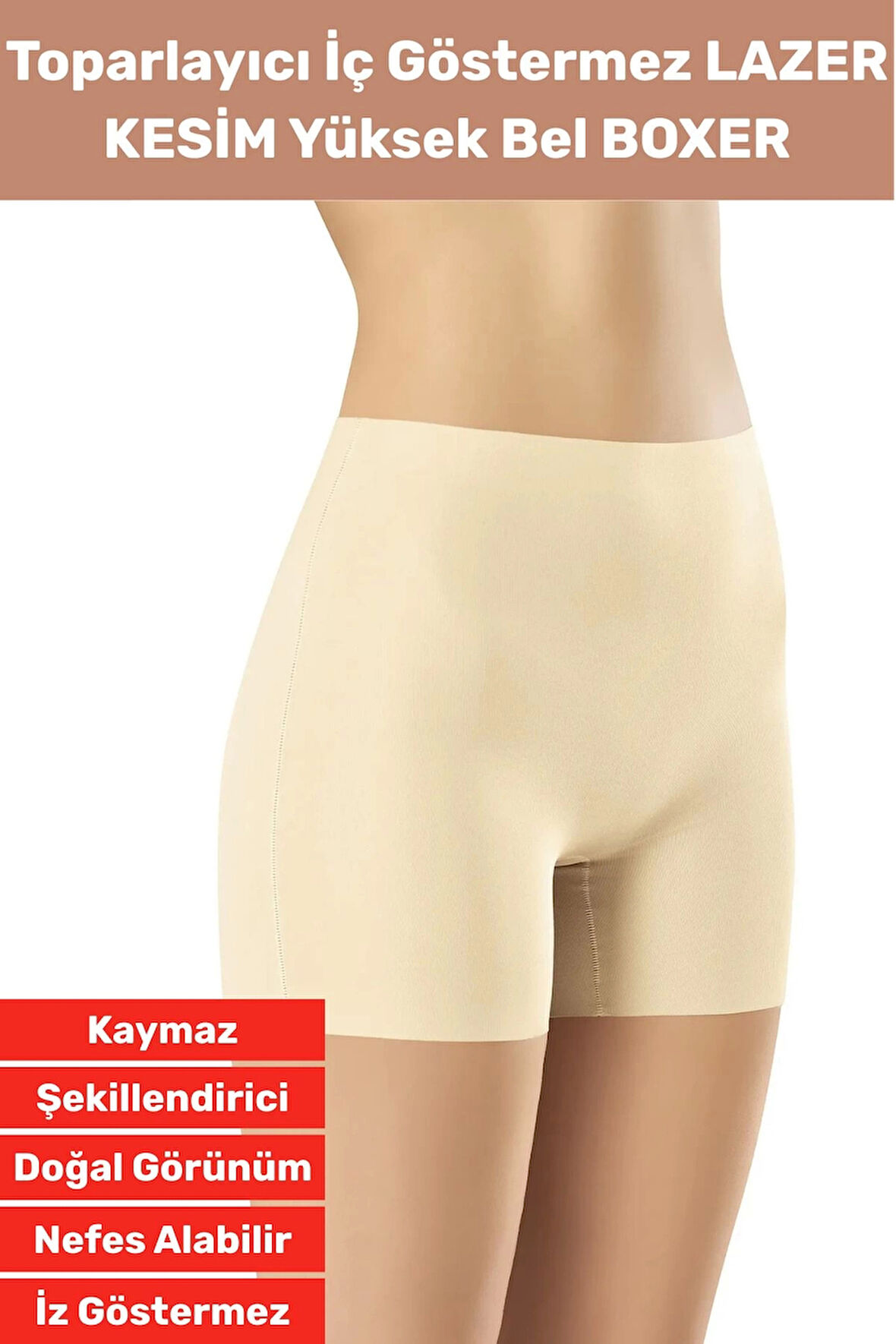 Özel Üretim İz İç Göstermez Kaymaz Sıkılaştırıcı Şekillendirici LAZER KESİM Yüksek Bel Boxer Korse