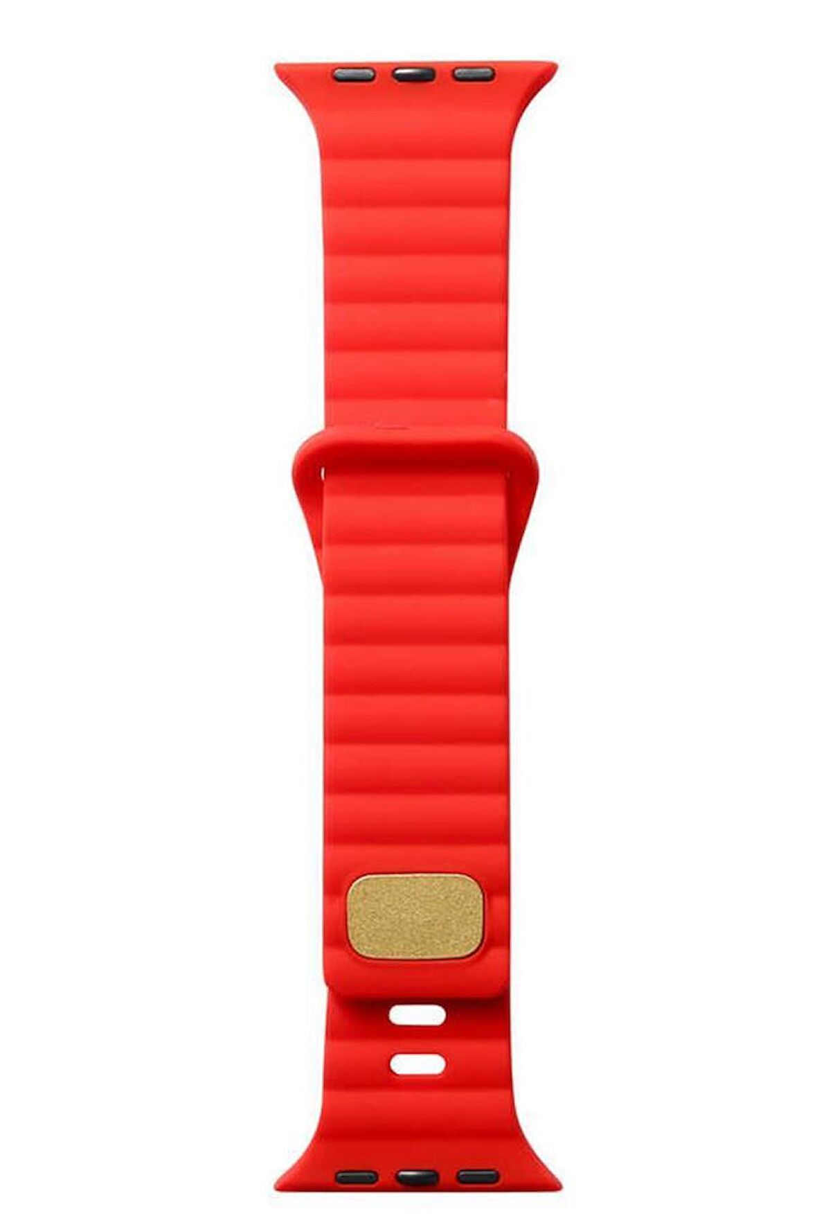 Apple Watch Ultra 49mm Uyumlu KRD-73 Şerit Tasarım Lüx Silikon Kordon
