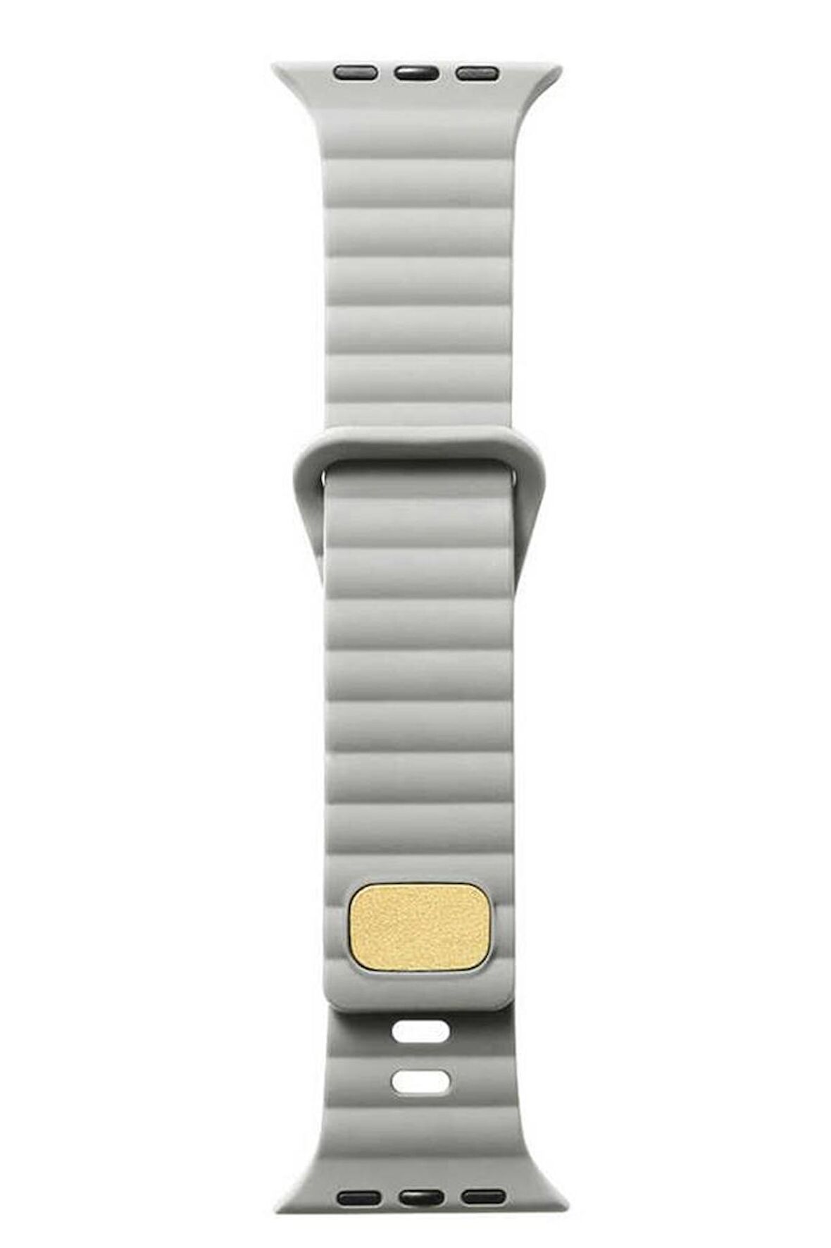 Apple Watch Ultra 49mm Uyumlu KRD-73 Şerit Tasarım Lüx Silikon Kordon