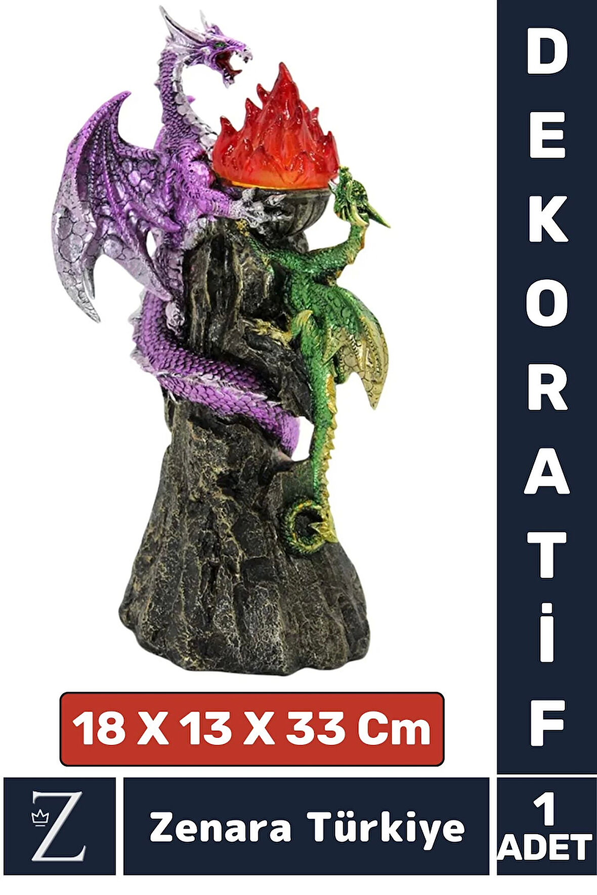 Premium Dayanıklı Kaliteli Çok Şık Dekoratif Hediyelik Özel Gün Biblo Koleksiyon POLYESTER DRAGON