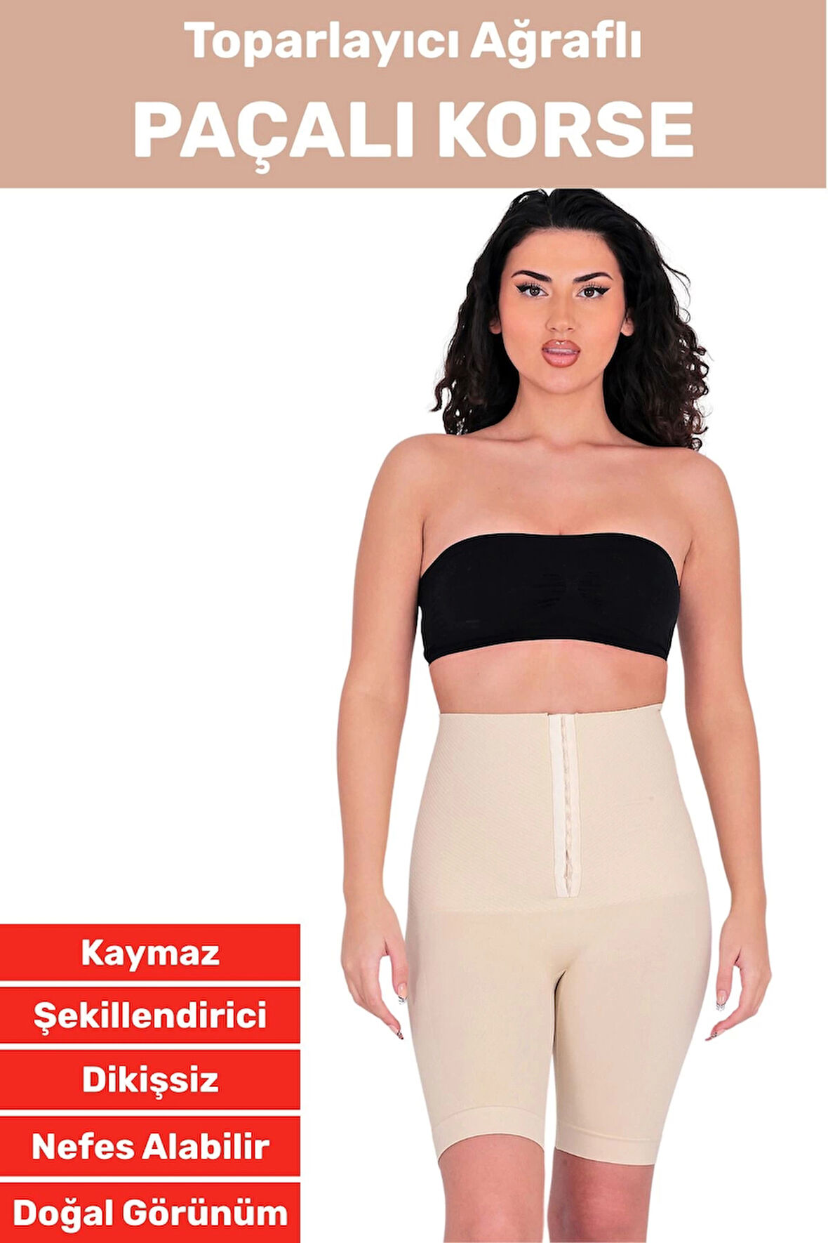 Özel Üretim Vücut Şekillendirici Beden Küçülten Sıkılaştıran Ağraflı Paçalı Toparlayıcı Korse