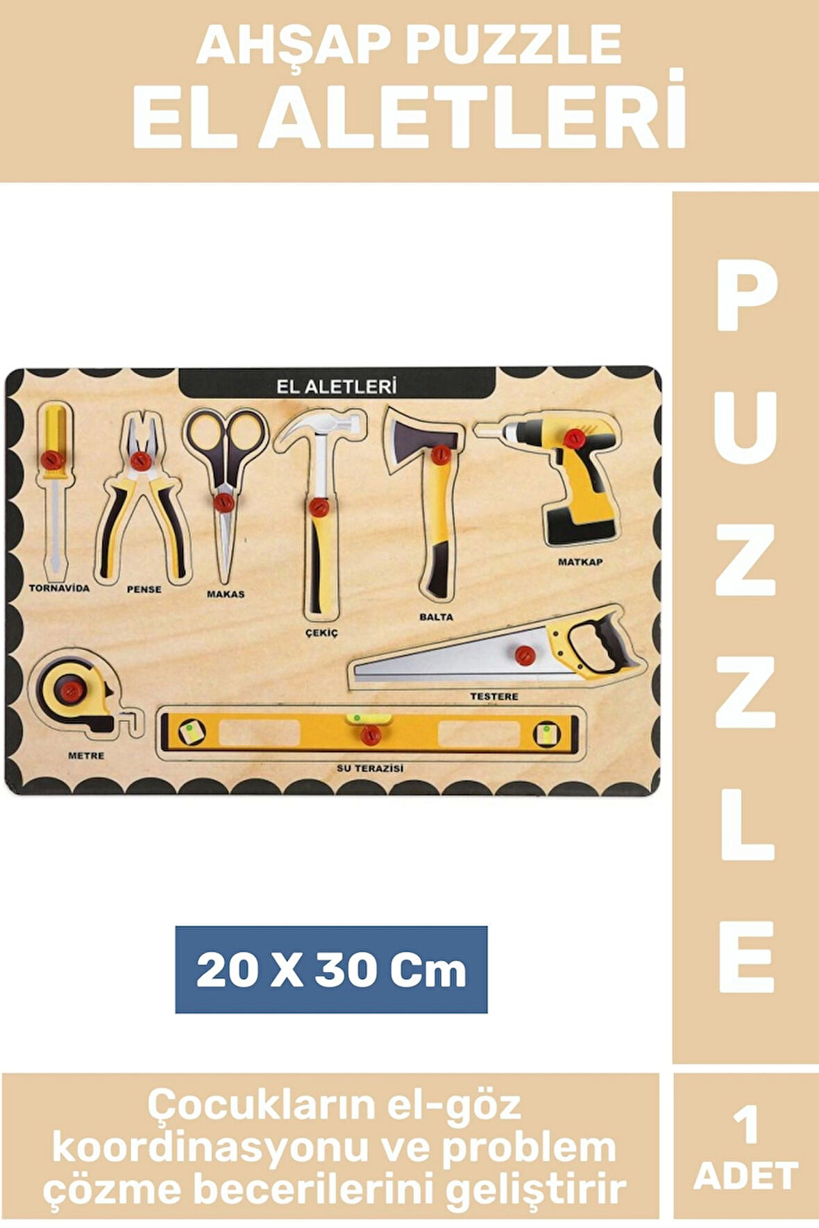 Premium Eğlenceli Eğitici Görsel Algı Problem Çözme Becerisi Çocuk Puzzle EL ALETLERİ