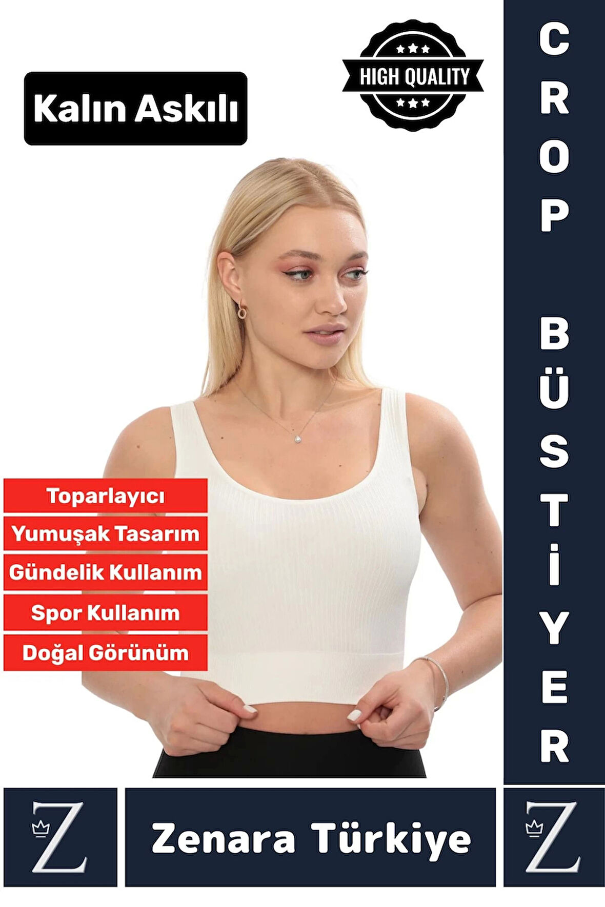 Yüksek Kaliteli Göğüs Toparlayan Sarkma Önleyen Gündelik Spor Kullanım Kalın Askılı Crop Büstiyer