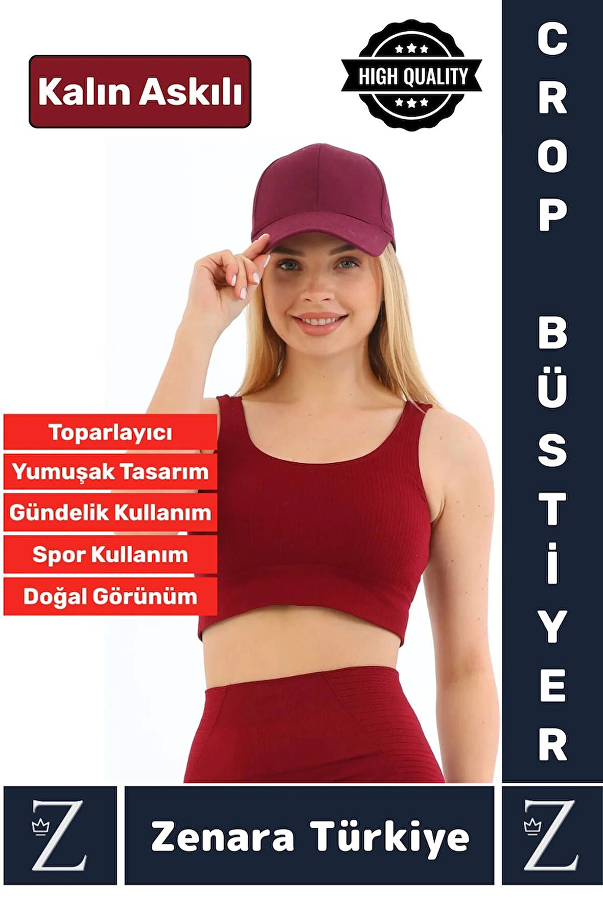 Yüksek Kaliteli Göğüs Toparlayan Sarkma Önleyen Gündelik Spor Kullanım Kalın Askılı Crop Büstiyer
