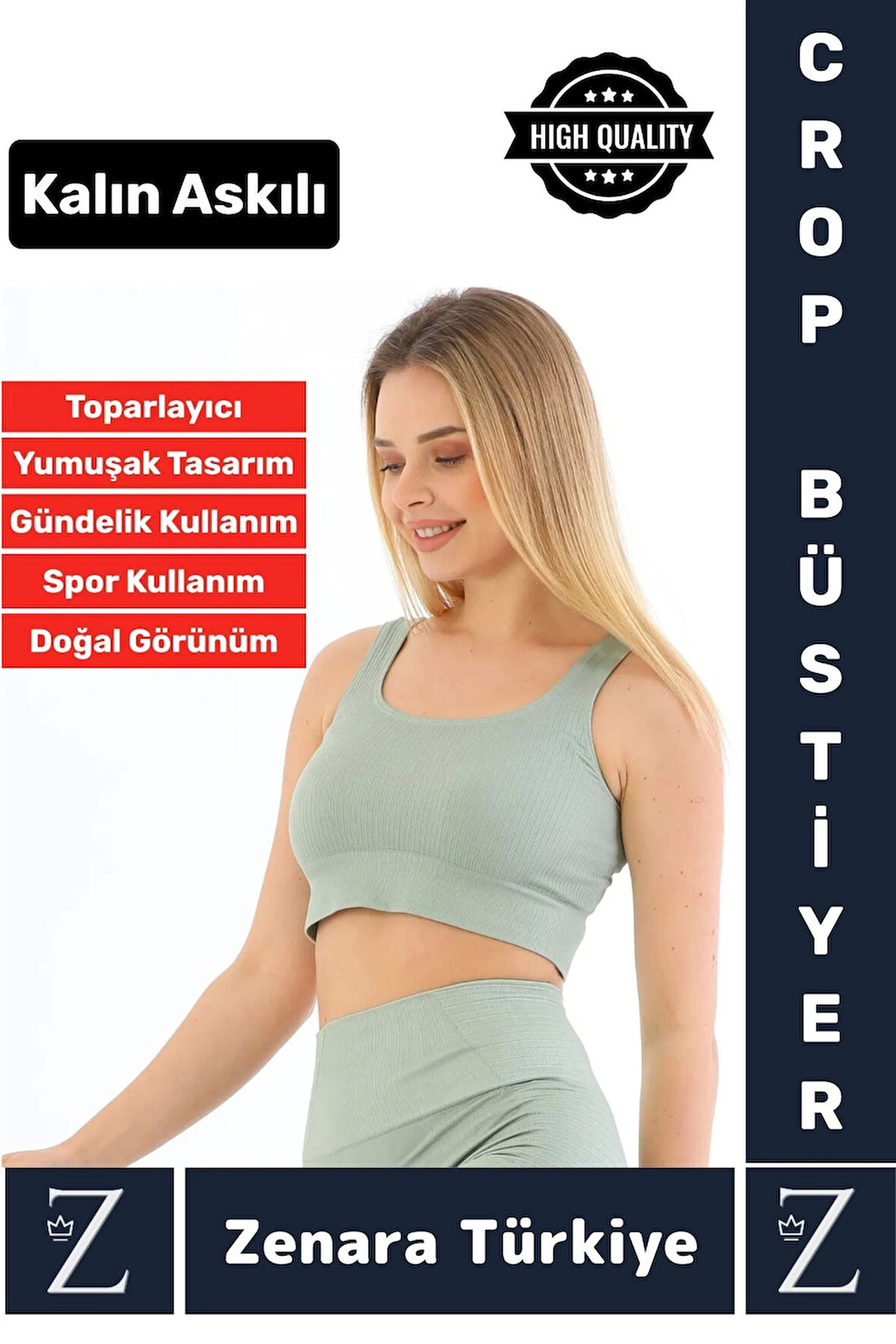 Yüksek Kaliteli Göğüs Toparlayan Sarkma Önleyen Gündelik Spor Kullanım Kalın Askılı Crop Büstiyer