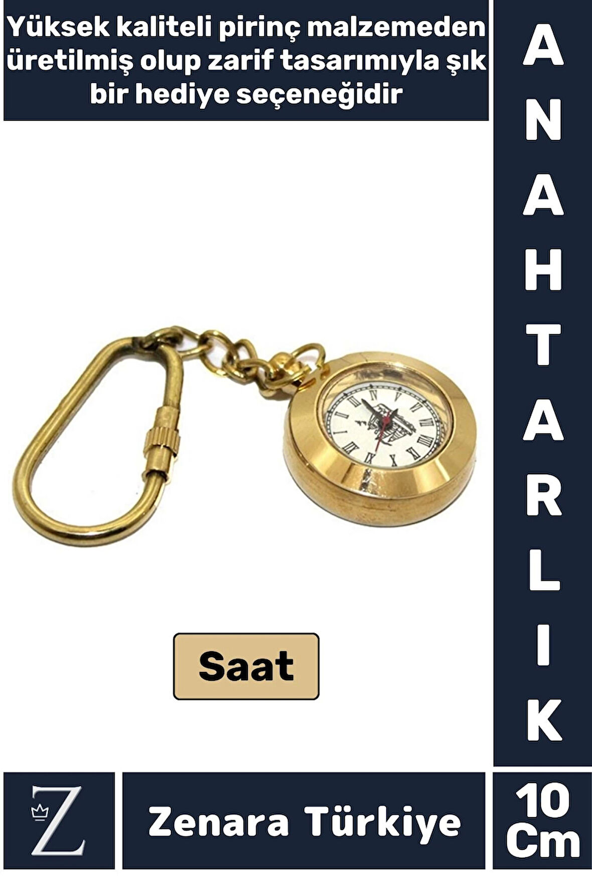Premium Yüksek Kaliteli Dayanıklı Pirinç Dekoratif Şık Hediyelik Koleksiyon SAAT Anahtarlık