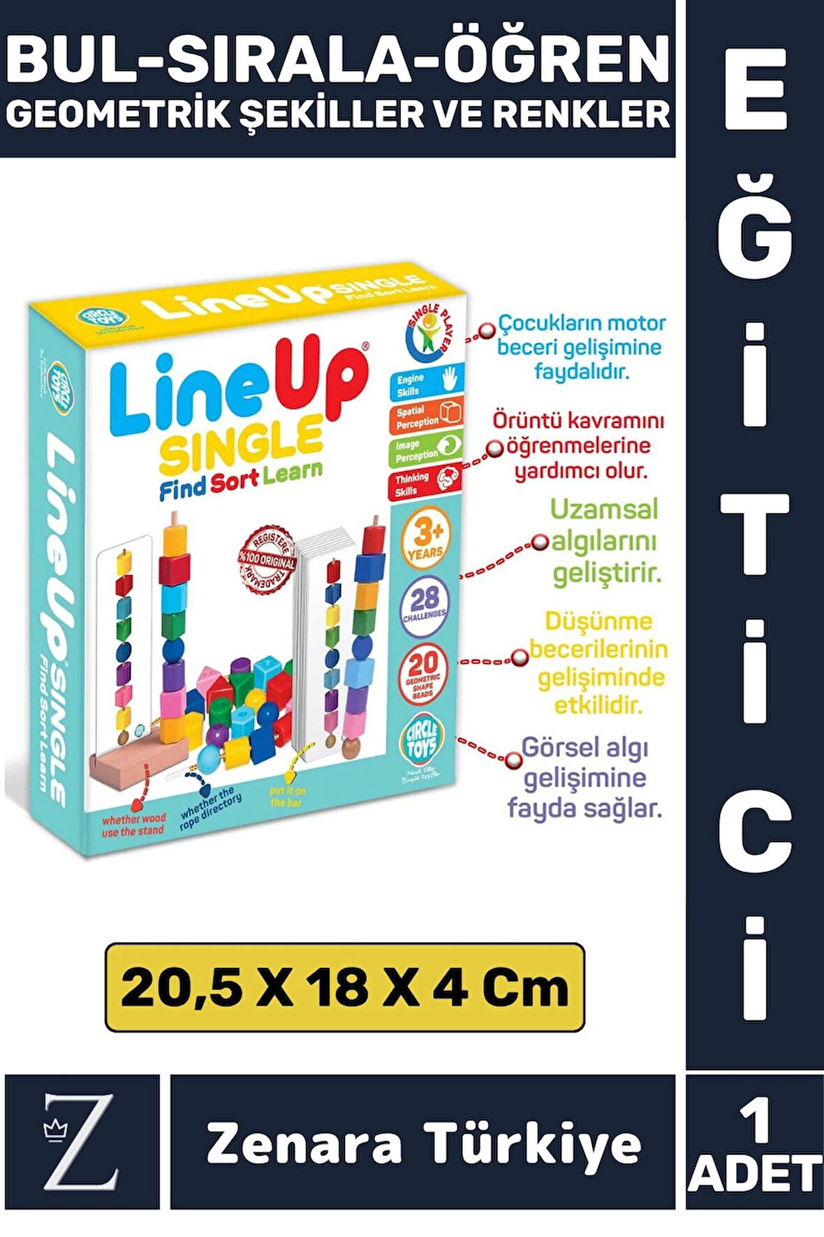 Çocuk Eğitici Zeka Görsel Uzamsal Algı Koordinasyon Geliştirici Eğlenceli Öğretici BUL SIRALA ÖĞREN