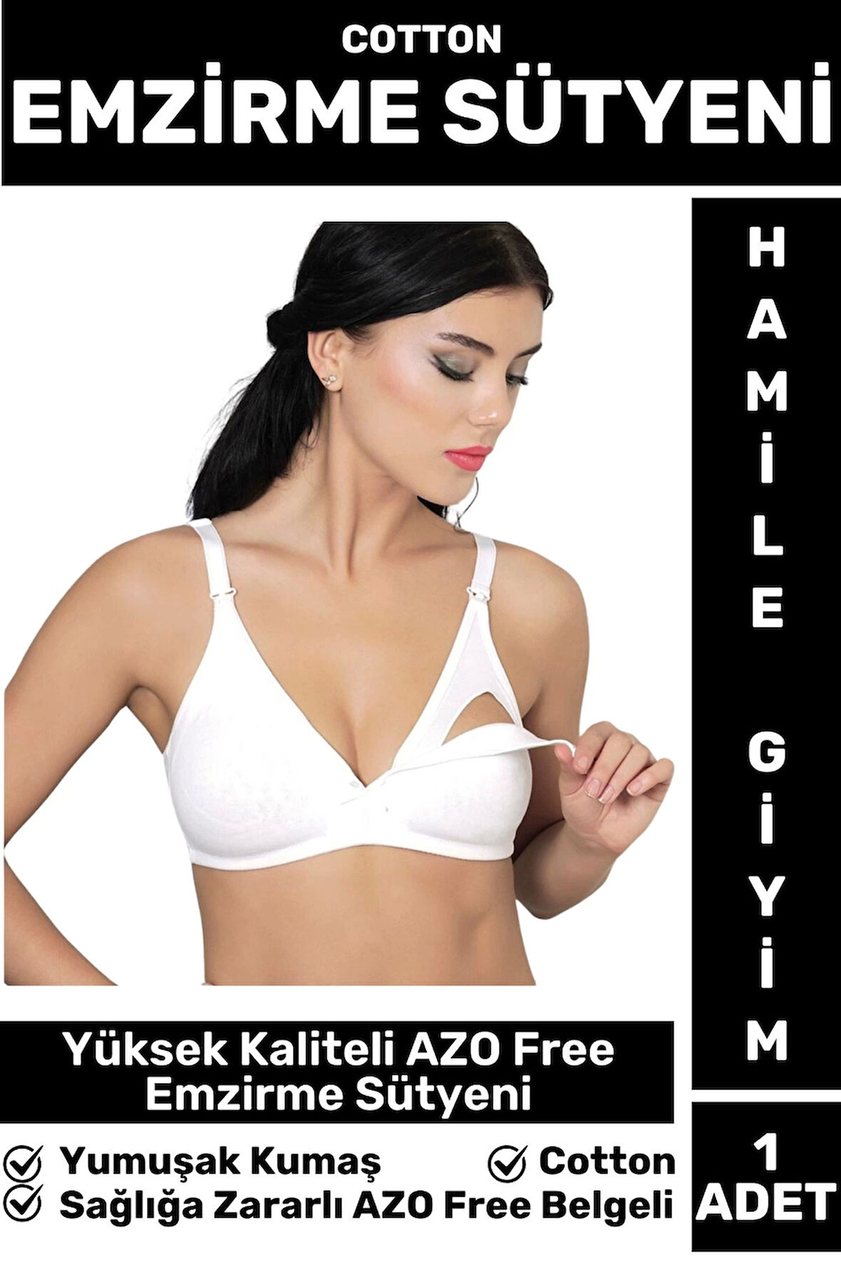 Premium Seri Yüksek Kaliteli AZO FREE Belgeli HAMİLE SÜTYEN İç Çamaşırı COTTON EMZİRME SÜTYENİ