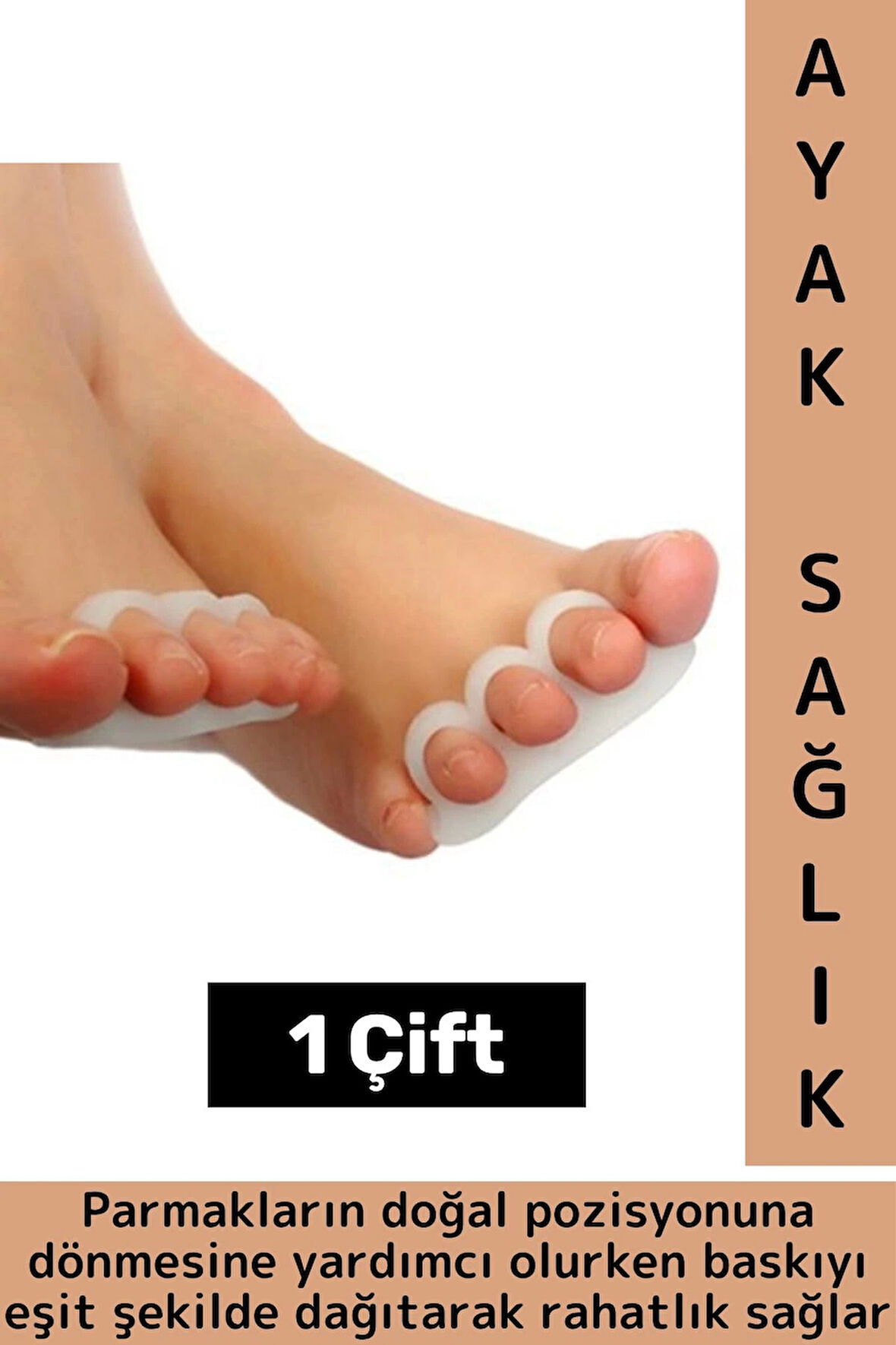 Ayak Baskı Ağrı Azaltan Çekiç Pençe Bükülmüş Parmak Şekil Bozukluğu Düzelten Silikon Parmak Yastığı