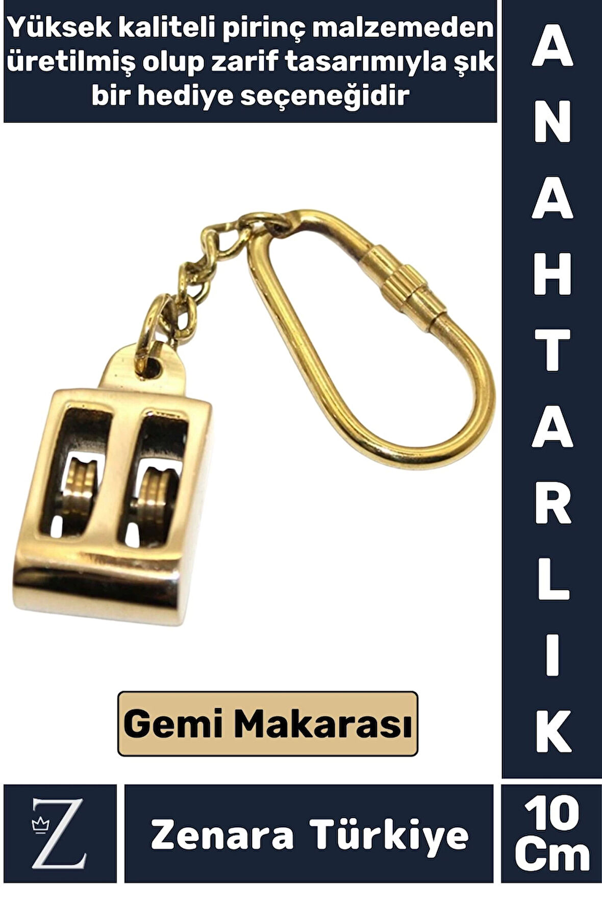 Premium Yüksek Kaliteli Pirinç Dekoratif Şık Hediyelik Denizcilik Tasarım GEMİ MAKARASI Anahtarlık