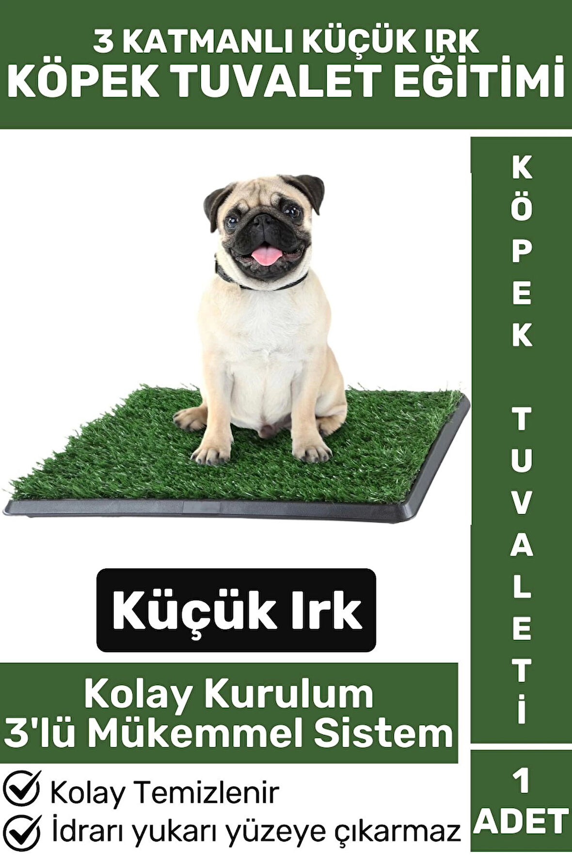 Pet Evcil Hayvan Köpek Eğitim 3 Katmanlı Sızdırmaz Kolay Temizlenir Küçük Irk Yavru Köpek Tuvaleti