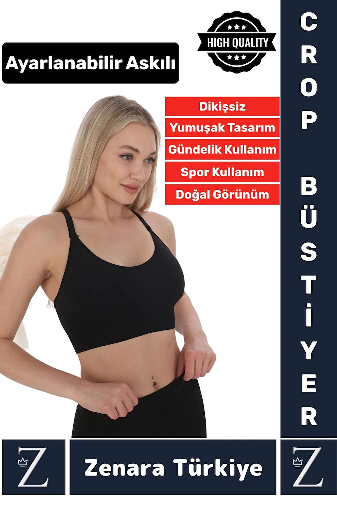 Yüksek Kaliteli Göğüs Toparlayn Sarkma Önleyen Gündelik Spor Kullanım Ayarlanır Askılı Crop Büstiyer