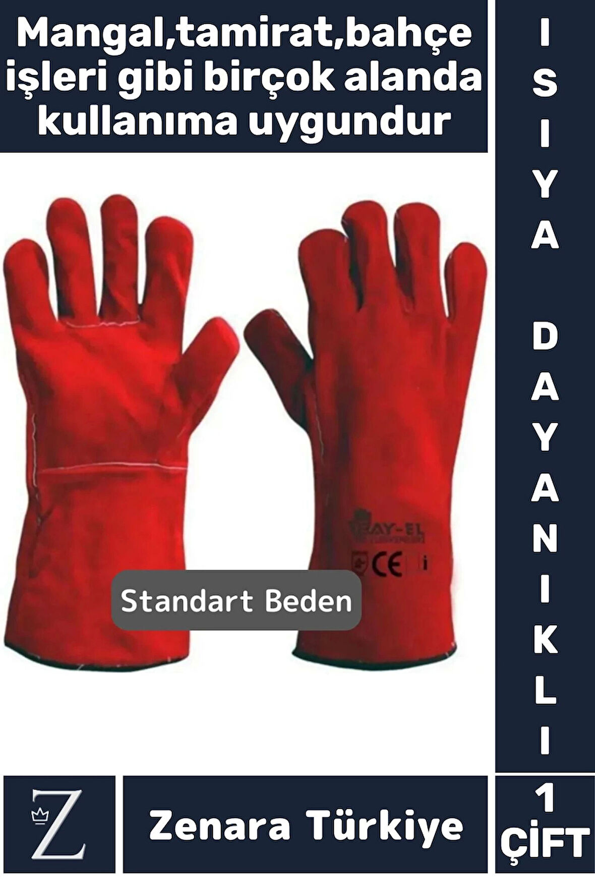 Dayanıklı Kaynak Yangın Mangal Tamir İş Su Geçirmez Yüksek Isıya Dayanıklı Çok Amaçlı Deri Eldiven