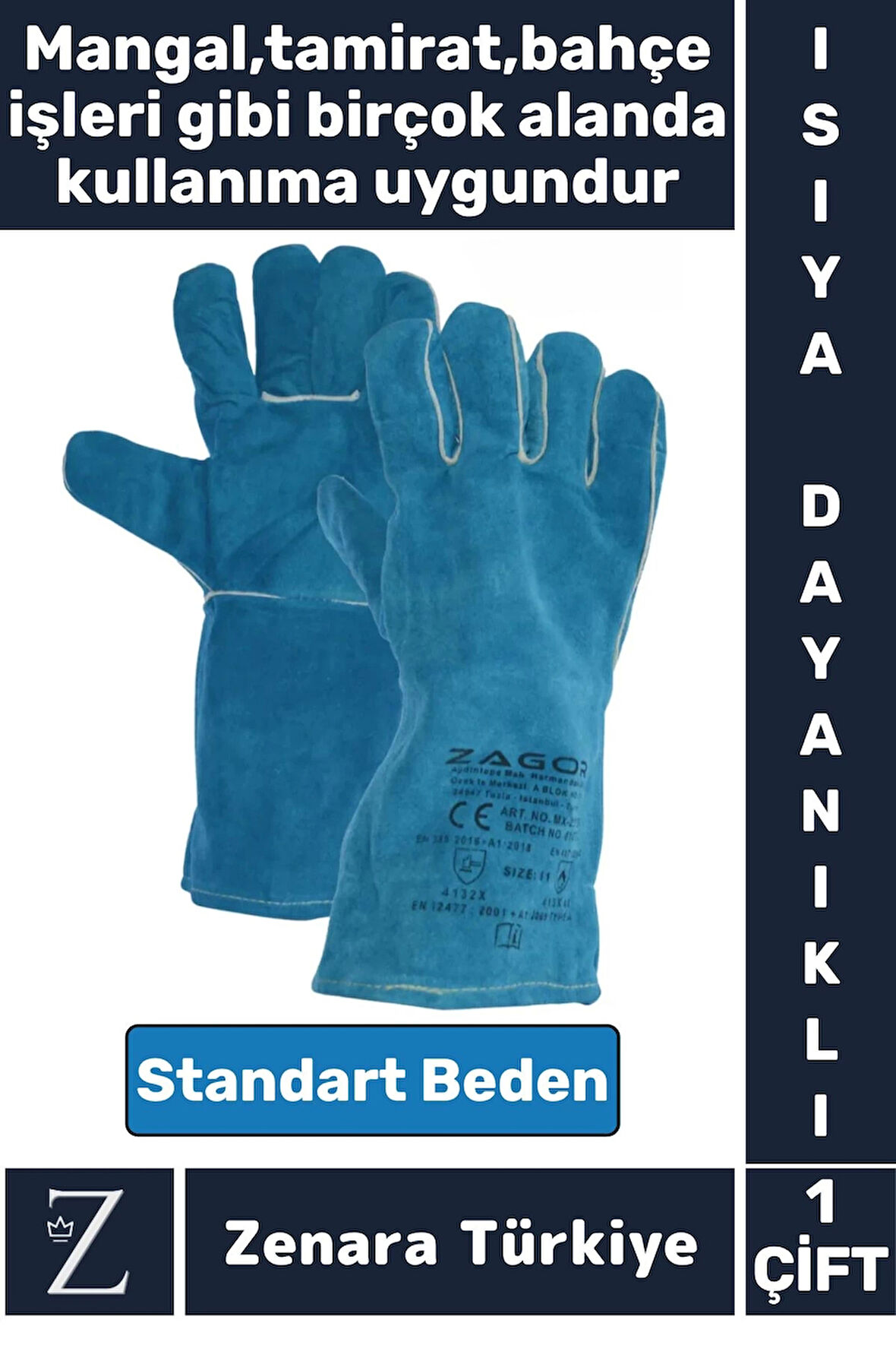 Dayanıklı Kaynak Yangın Mangal Tamir İş Su Geçirmez Yüksek Isıya Dayanıklı Çok Amaçlı Deri Eldiven