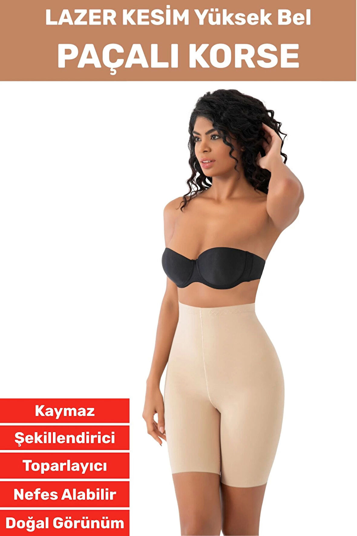 İz İç Göstermez Kaymaz Sıkılaştırıcı Vücut Şekillendirici LAZER KESİM Yüksek Bel Paçalı Korse
