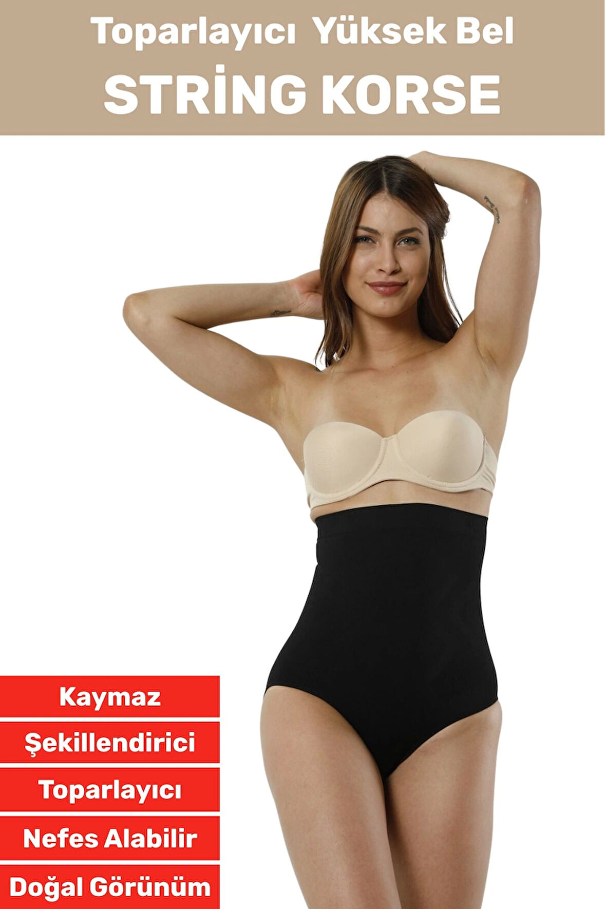 Özel Üretim İz İç Göstermez Kaymaz Sıkılaştırıcı Toparlayıcı Yüksek Bel String Korse