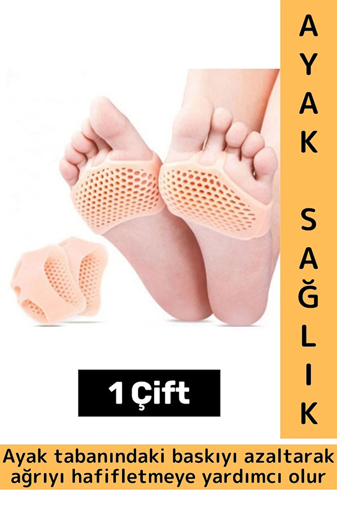 Gündelik Konforlu Ayak Baskı Ağrı Azaltan Estetik Görünüme Yardımcı Metatarsal Esnek Silikon Yastık