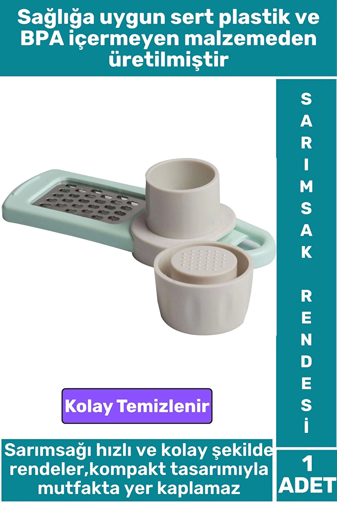 Premium BPA Free Kompakt Kolay Kullanım Temizlik Garlic Sarımak Ezici Plastik Sarımsak Rendesi