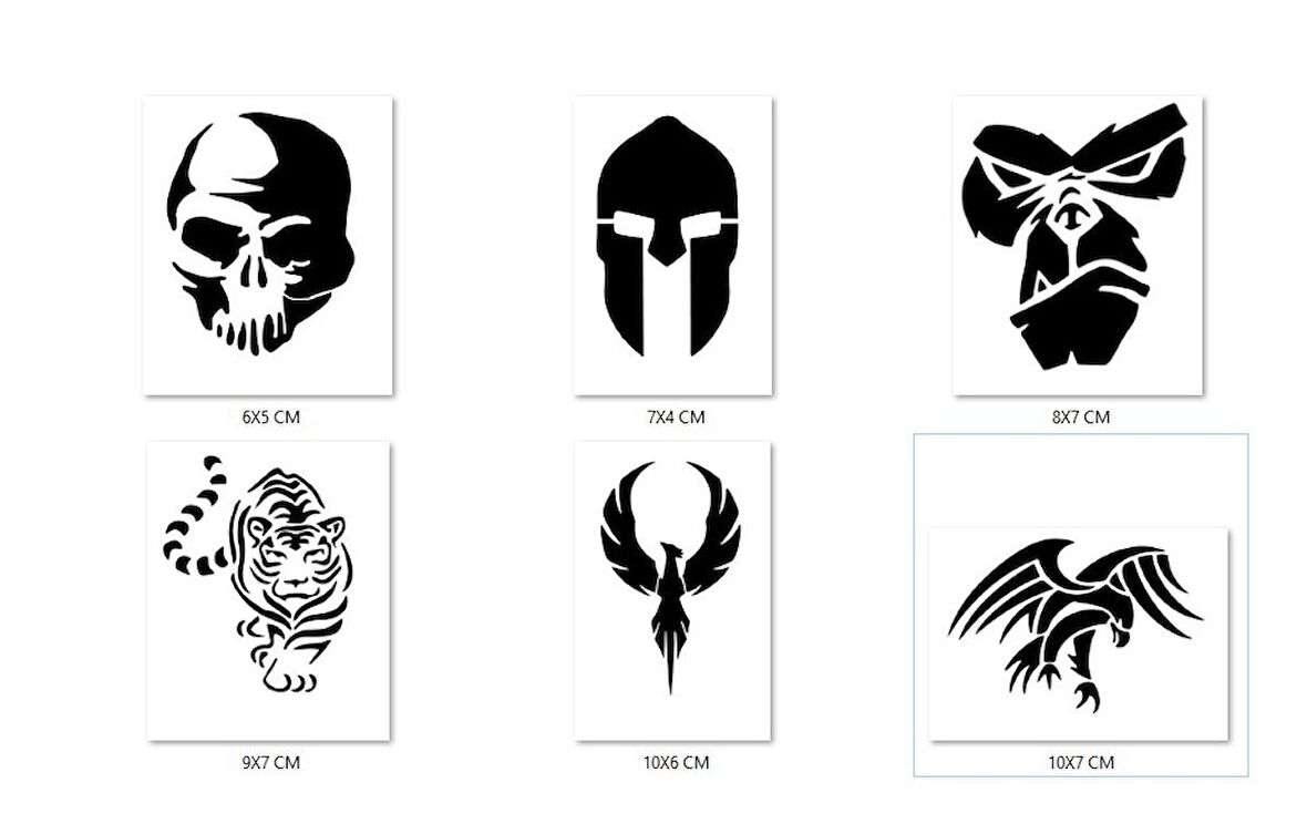 Kartal Kaplan Geçici Dövme Şablonu Seti Sadece Desen 