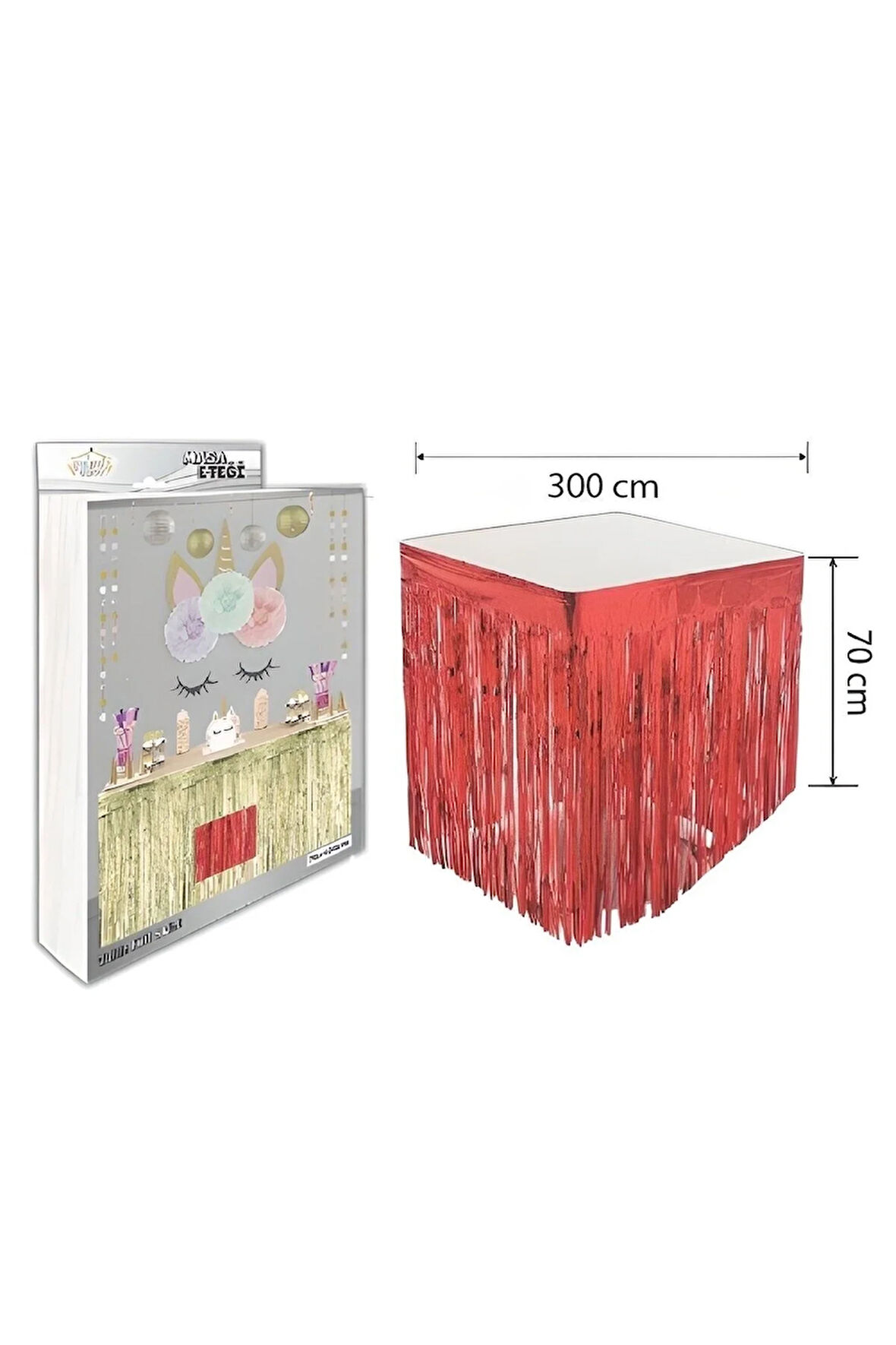 Lüks Masa Eteği Kırmızı 70*300 Cm M149