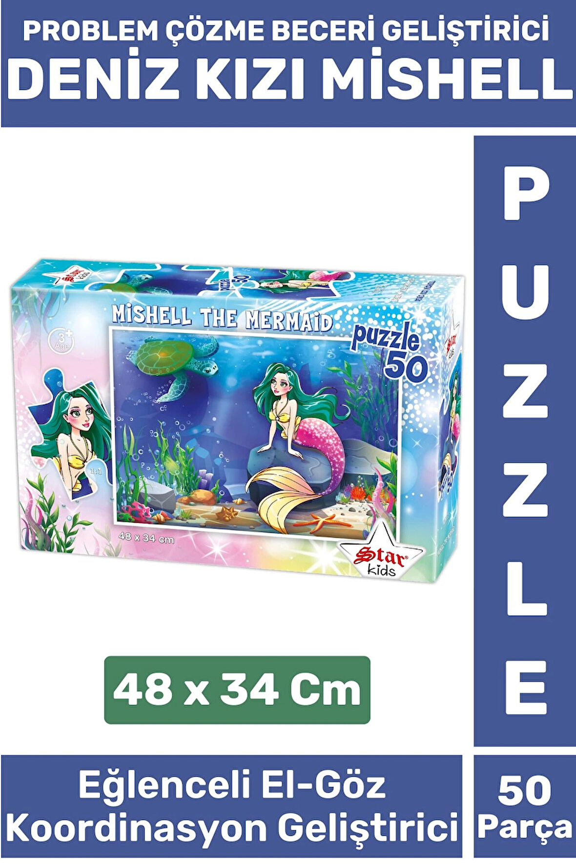Özel Eğlenceli El Göz Koordinasyon Problem Çözme Beceri Geliştirici Çocuk PUZZLE DENİZ KIZI MİSHELL