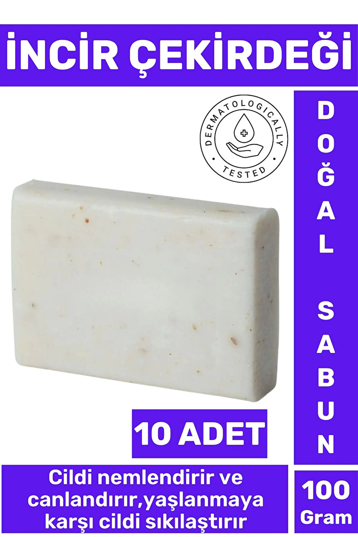 Doğal Güzel Kokulu Cilt Güzelleştirici Yaşlanma Karşıtı Organik İncir Çekirdeği Sabunu 10 Adet