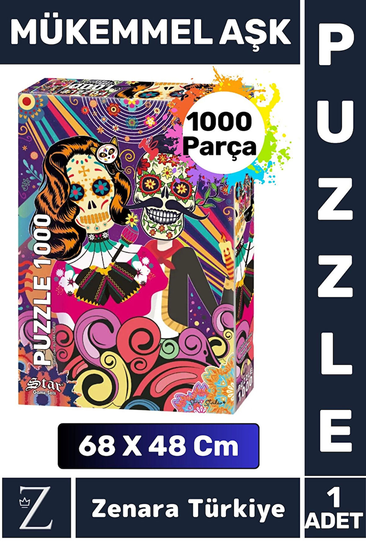 Premium Eğlenceli Eğitici Görsel Algı Problem Çözme Becerisi PUZZLE 1000 Parça MÜKEMMEL AŞK
