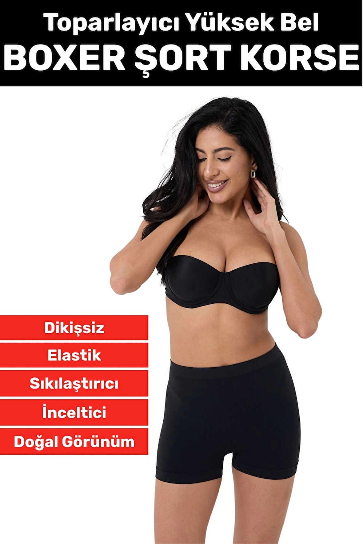 Özel Üretim İz Göstermez Yüksek Bel Sıkılaştırıcı İnceltici Toparlayıcı Dikişsiz Boxer Şort Korse