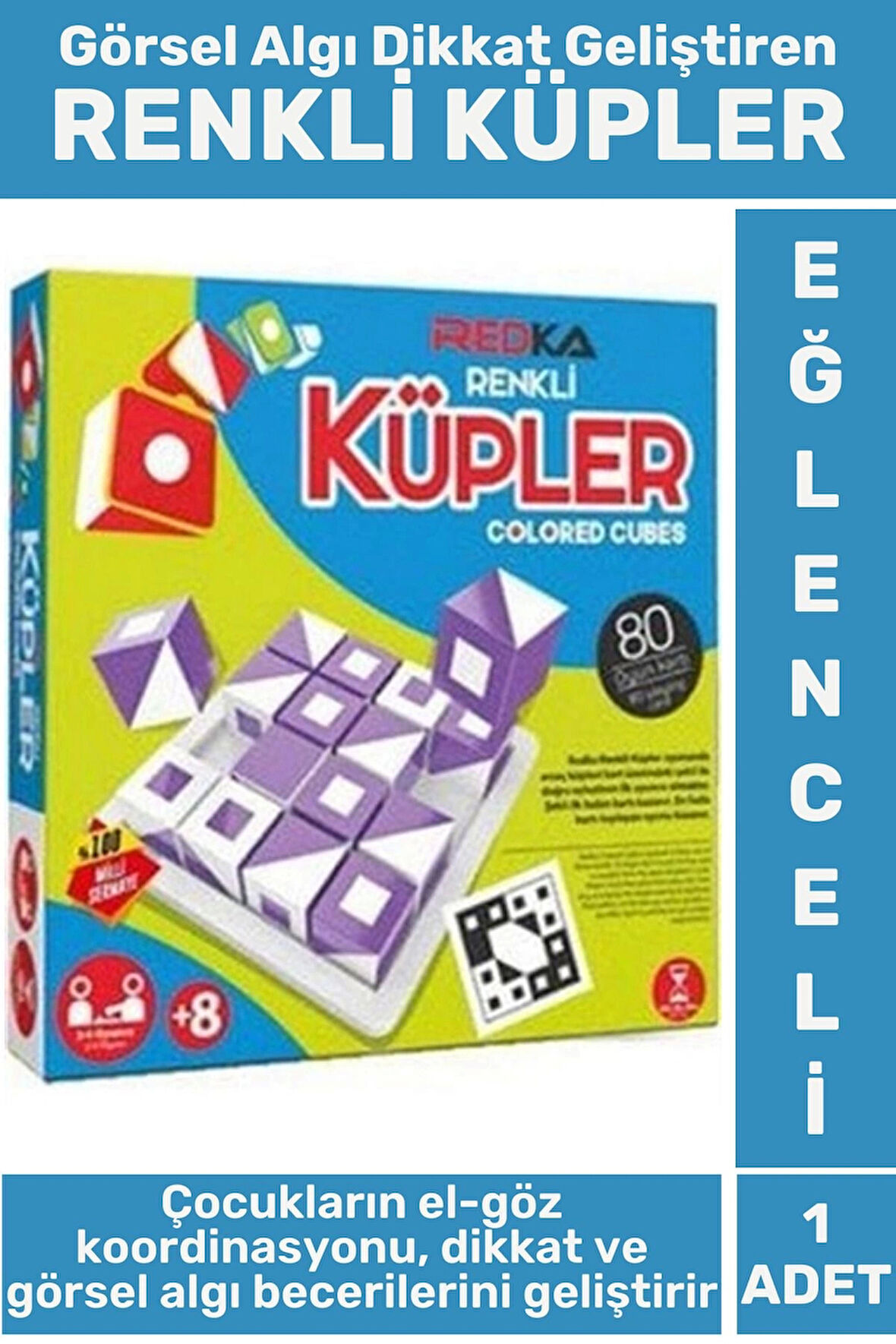 Premium Eğlenceli El Göz Koordinasyon Parça Bütün İlişkisi Dikkat Çocuk Eğitici Oyun RENKLİ KÜPLER