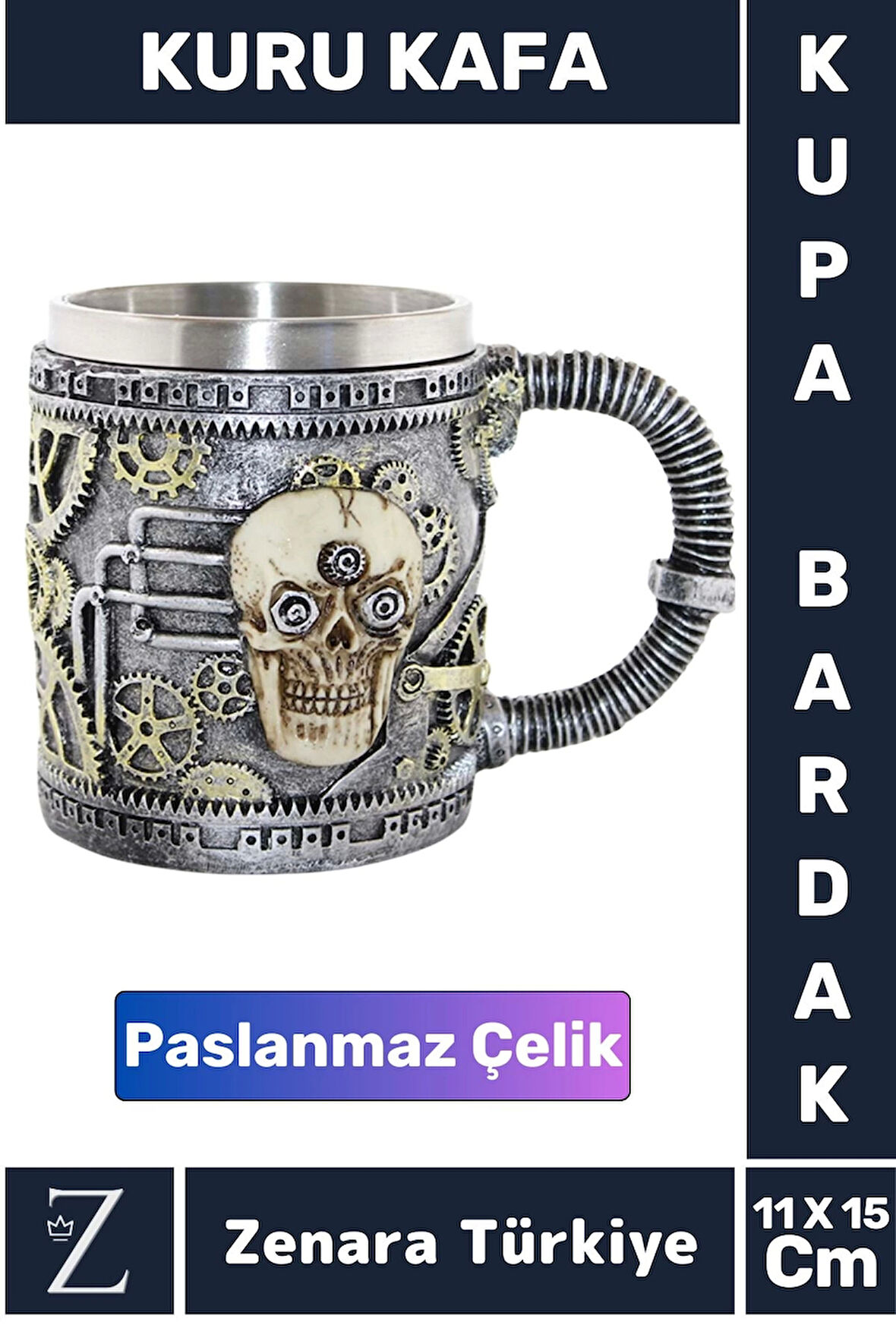Premium Dekoratif Hediyelik Genç Yetişkin Eğlenceli Tasarım Figür Paslanmaz Çelik Kupa Bardak