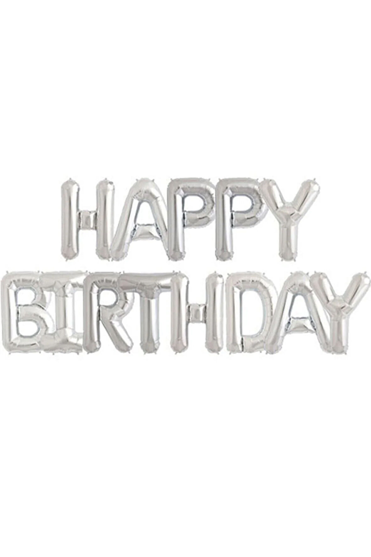 Happy Birthday Yazılı Harf Folyo Balon 16 Inç 40 Cm Gümüş M30