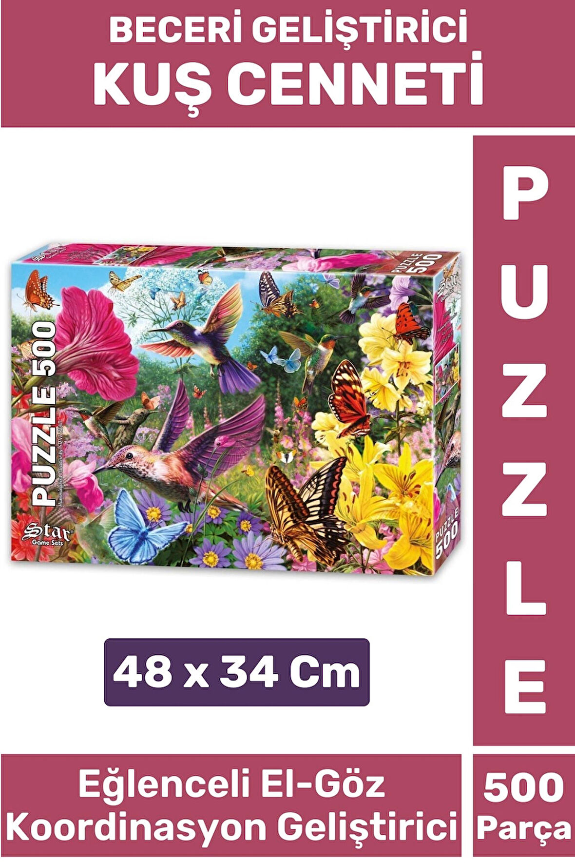 Özel Eğlenceli El Göz Koordinasyon Beceri Görsel Algı Geliştirici Çocuk 500 Parça PUZZLE KUŞ CENNETİ