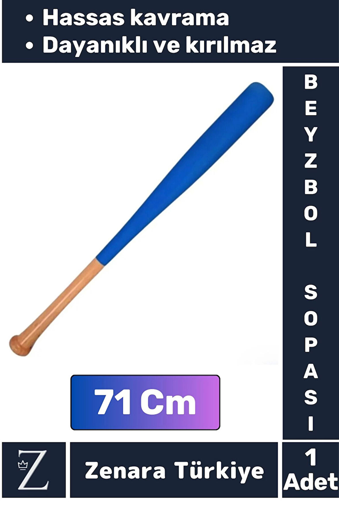 Premum Kırılmaya Dayanıklı Hassas Kavrama Yüksek Kaliteli Ahşap Baseboll Beyzbol Sopası 71 Cm