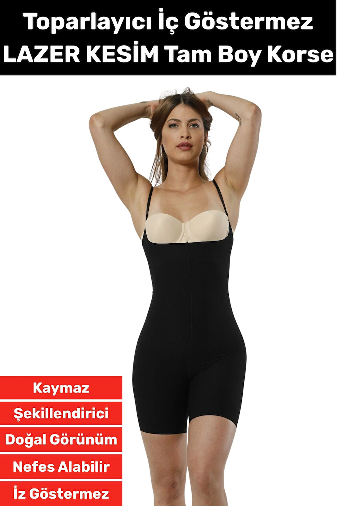Özel Üretim İz İç Göstermez Kaymaz Sıkılaştırıcı Şekillendirici LAZER KESİM Tam Boy Korse