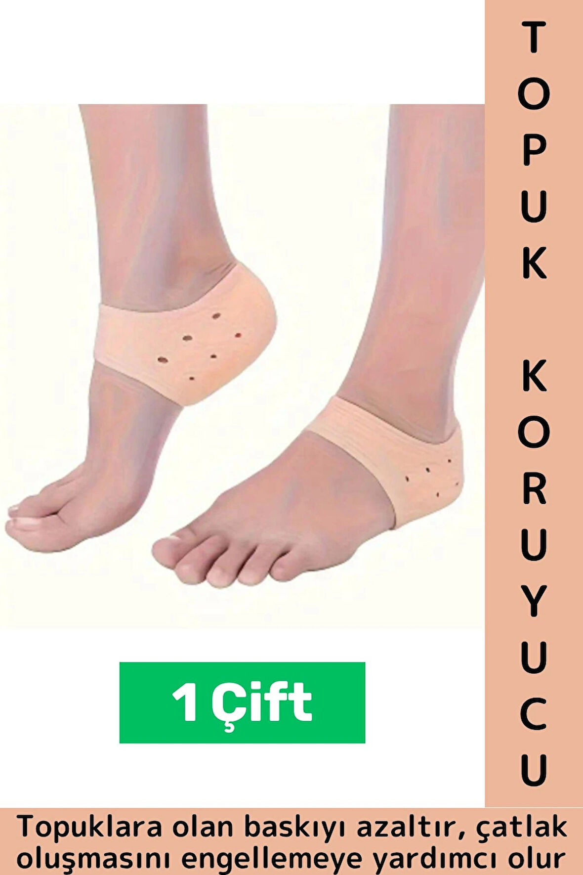 Konforlu Baskı Azaltan Nemlendiren Çatlak Oluşum Engellemeye Yardımcı Koruyucu Silikon Topuk Gömleği