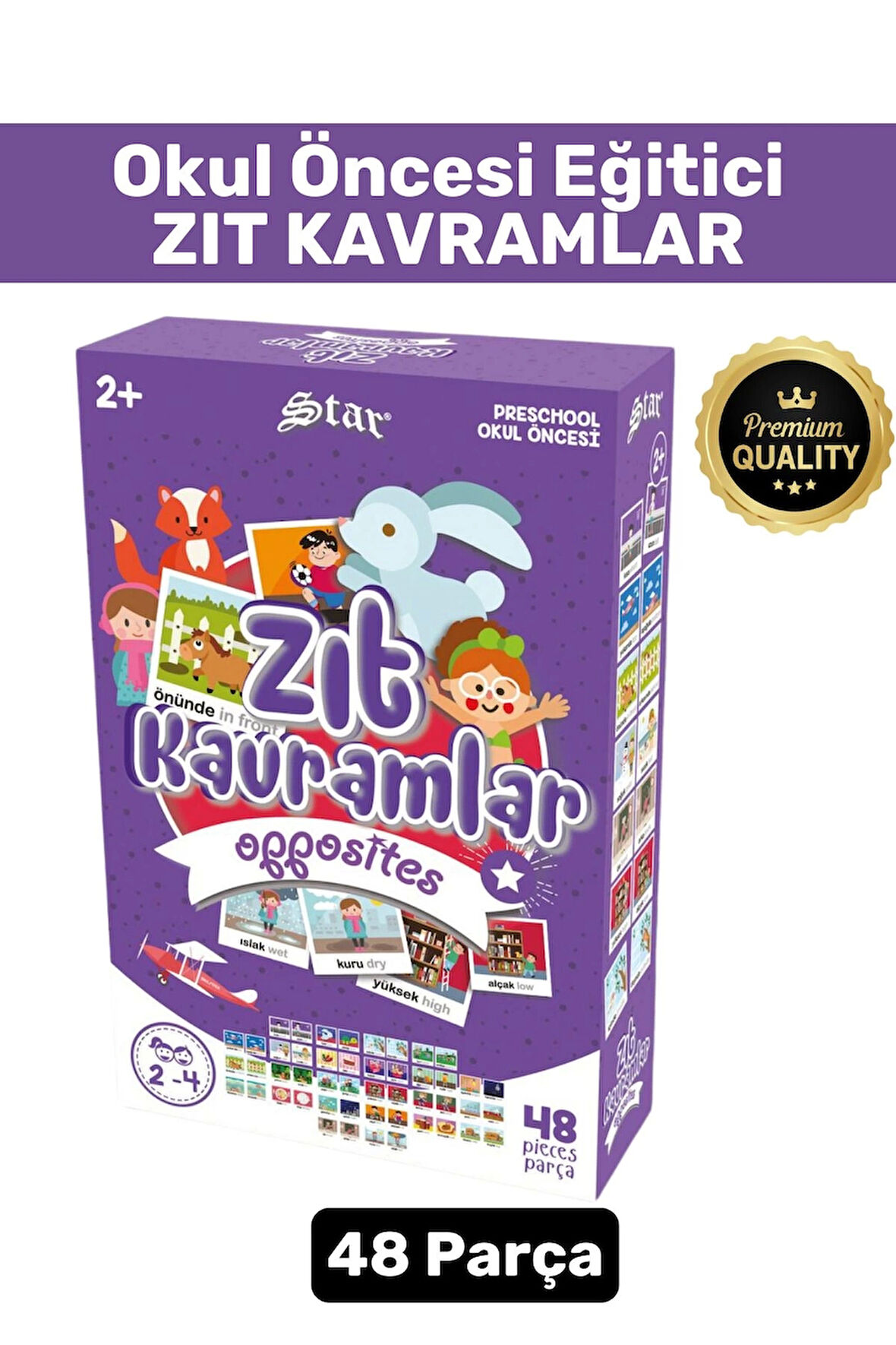 Preschool Eğitici Öğretici Zeka Dil Bilgisi Geliştirici Okul Öncesi Eğlenceli ZIT KAVRAMLAR