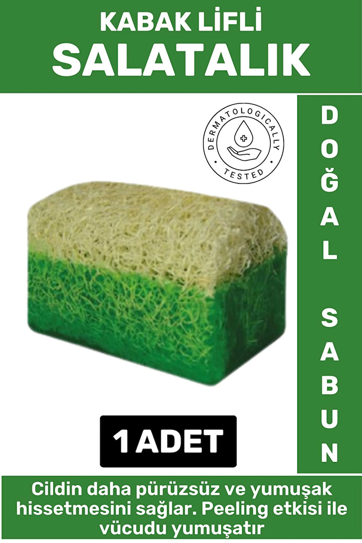 Özel Üretim Masaj Etkili Nemlendirici Kuruluk Giderici Doğal Kabak Lifli Salatalık Sabunu 1 Adet