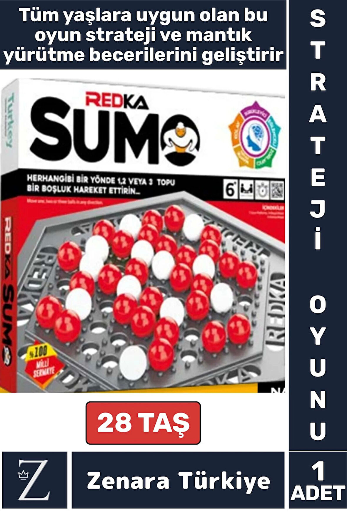 Tüm Yaşlara Uygun Zeka Strateji Mantık Yürütme Beceri Geliştirici Eğitici Eğlenceli Oyun SUMO